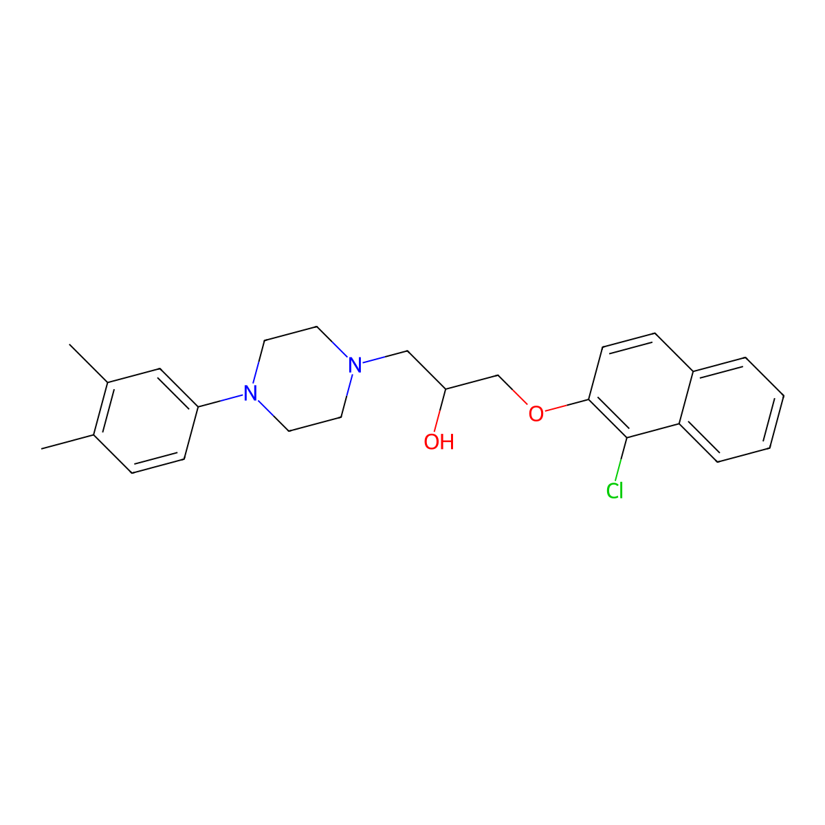 1-(1-Chloronaphthalen-2-yl)oxy-3-[4-(3,4-dimethylphenyl)piperazin-1-yl]propan-2-ol molecular structure, CAS 501104-10-5