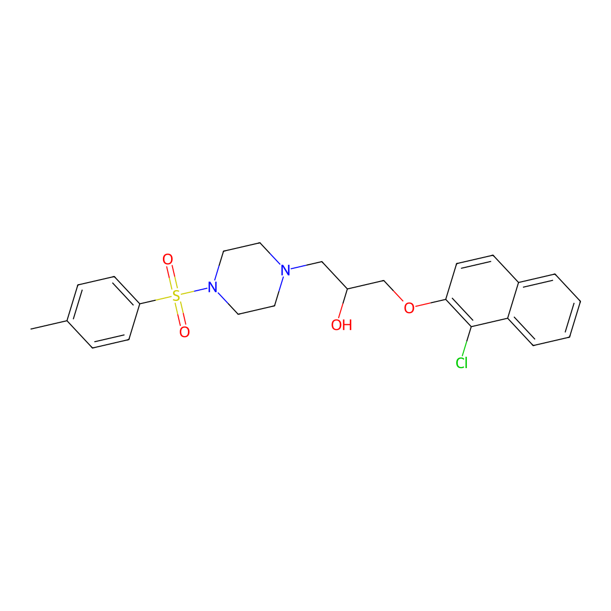 1-((1-Chloronaphthalen-2-yl)oxy)-3-(4-tosylpiperazin-1-yl)propan-2-ol molecular structure, CAS 501104-13-8