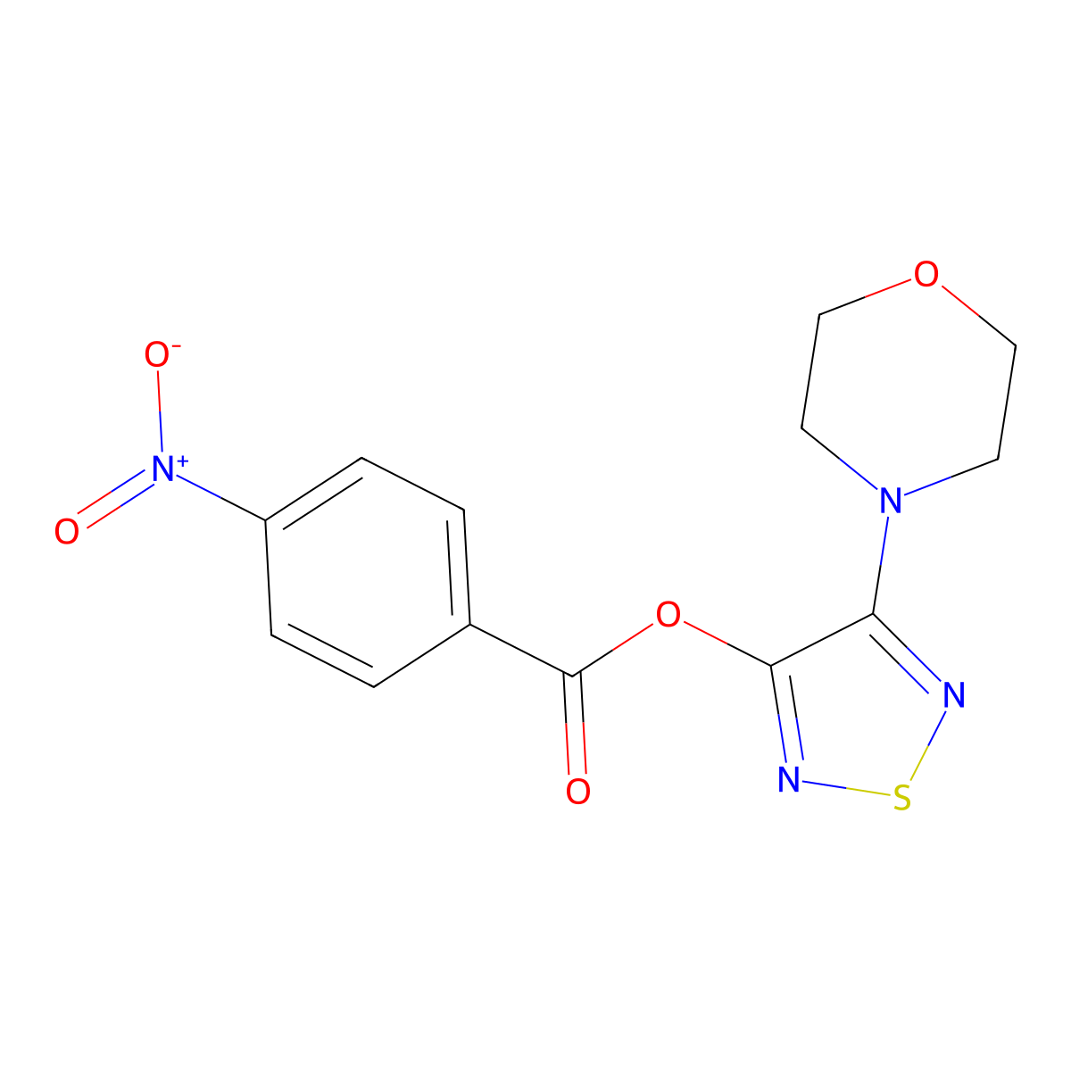 4-Morpholino-1,2,5-thiadiazol-3-yl 4-nitrobenzoate molecular structure, CAS 501104-17-2