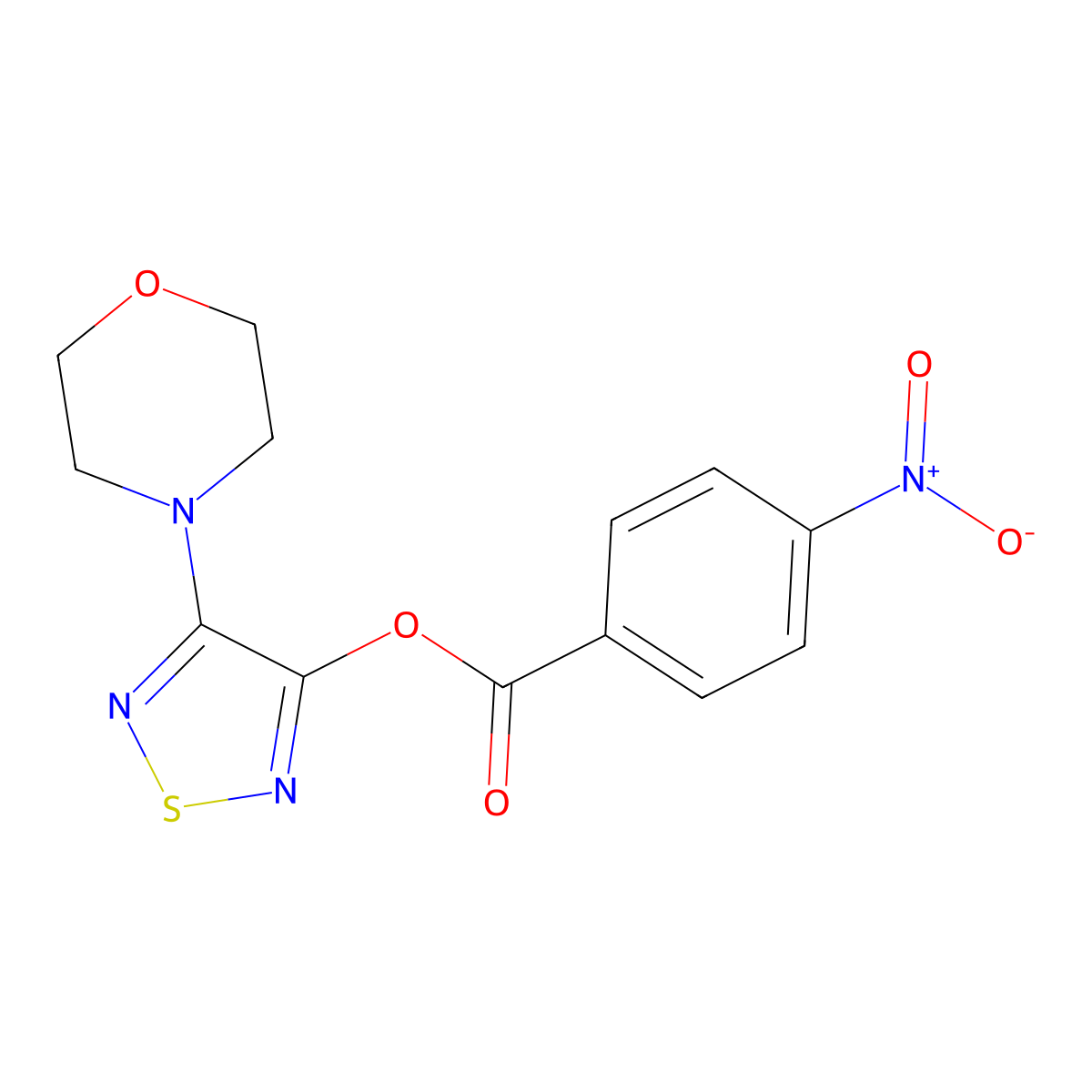 4-Morpholino-1,2,5-thiadiazol-3-yl 4-nitrobenzoate molecular structure, CAS 501104-17-2