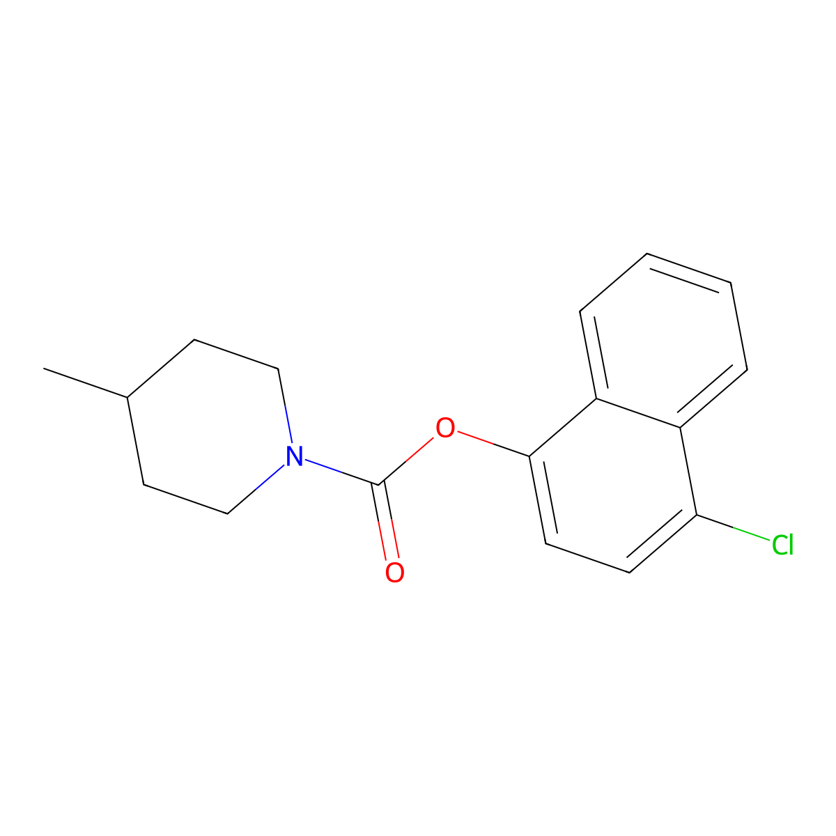 4-Chloronaphthalen-1-yl 4-methylpiperidine-1-carboxylate molecular structure, CAS 501104-19-4