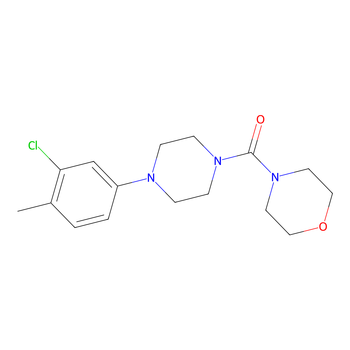 4-(3-Chloro-4-methylphenyl)piperazinyl morpholin-4-yl ketone molecular structure, CAS 501104-27-4