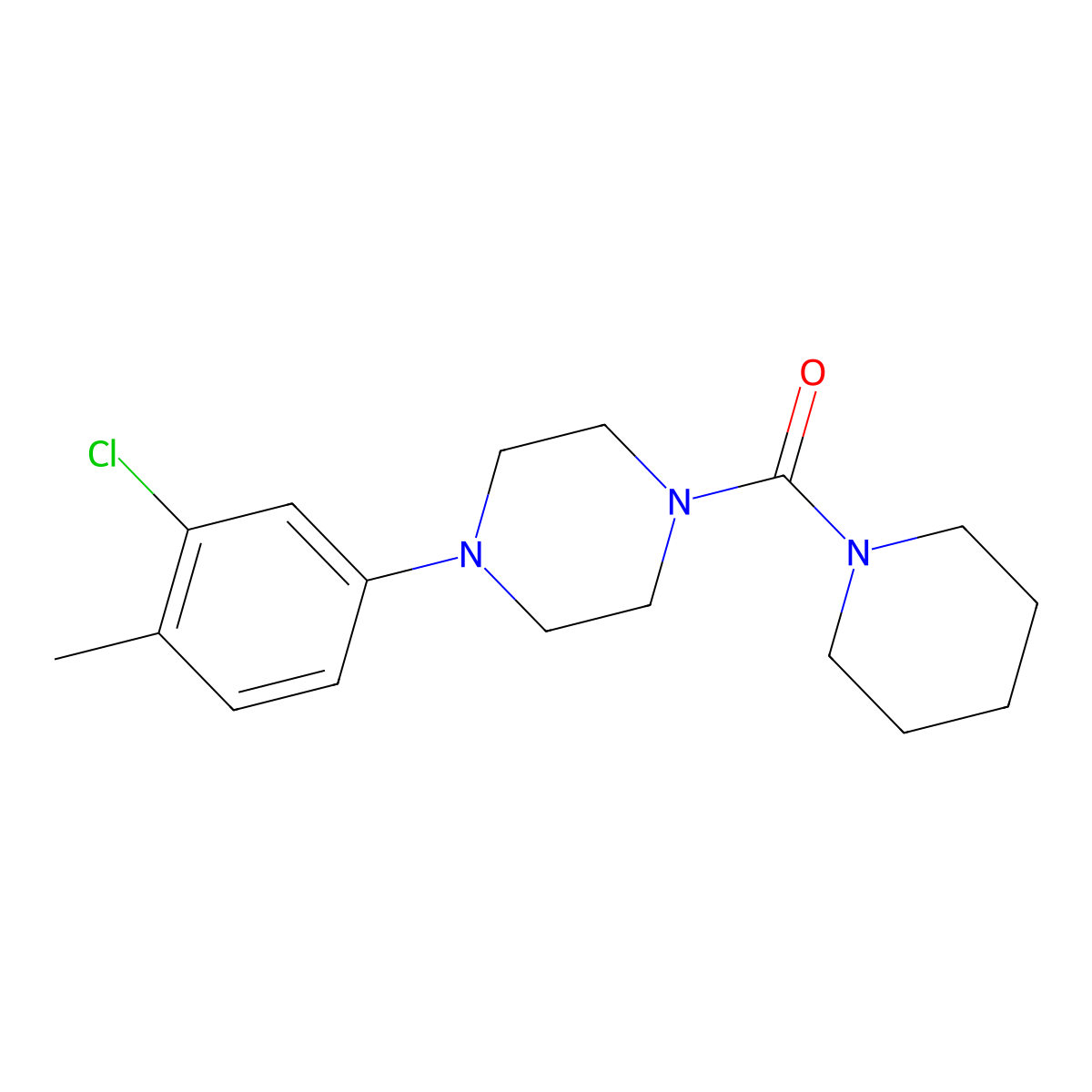 (4-(3-Chloro-4-methylphenyl)piperazin-1-yl)(piperidin-1-yl)methanone molecular structure, CAS 501104-28-5