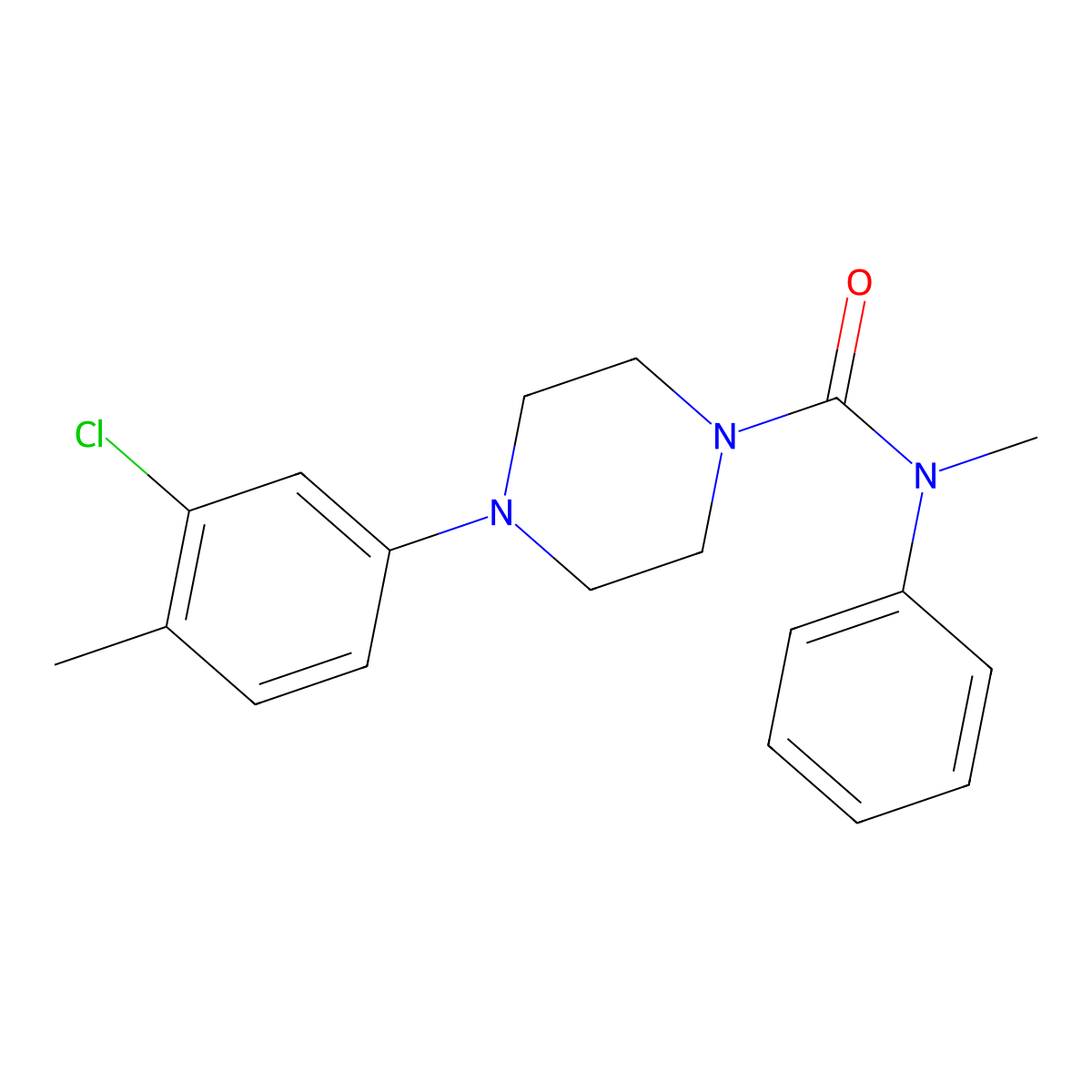 4-(3-chloro-4-methylphenyl)-N-methyl-N-phenylpiperazine-1-carboxamide molecular structure, CAS 501104-31-0