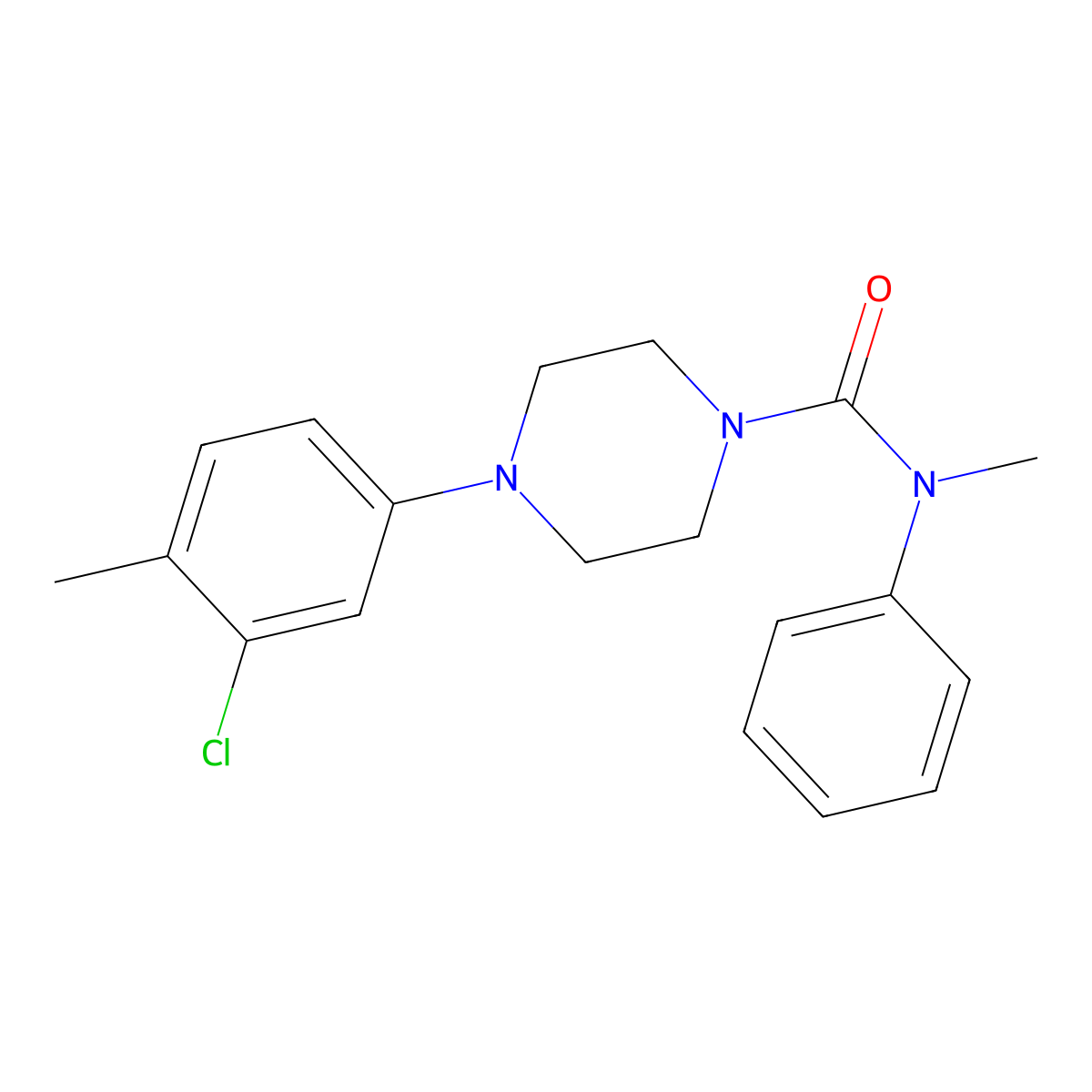 4-(3-chloro-4-methylphenyl)-N-methyl-N-phenylpiperazine-1-carboxamide molecular structure, CAS 501104-31-0