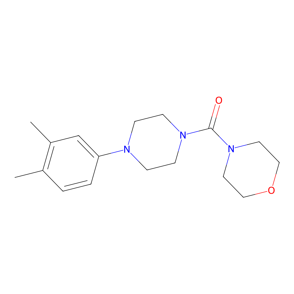 4-(3,4-Dimethylphenyl)piperazinyl morpholin-4-yl ketone molecular structure, CAS 501104-33-2
