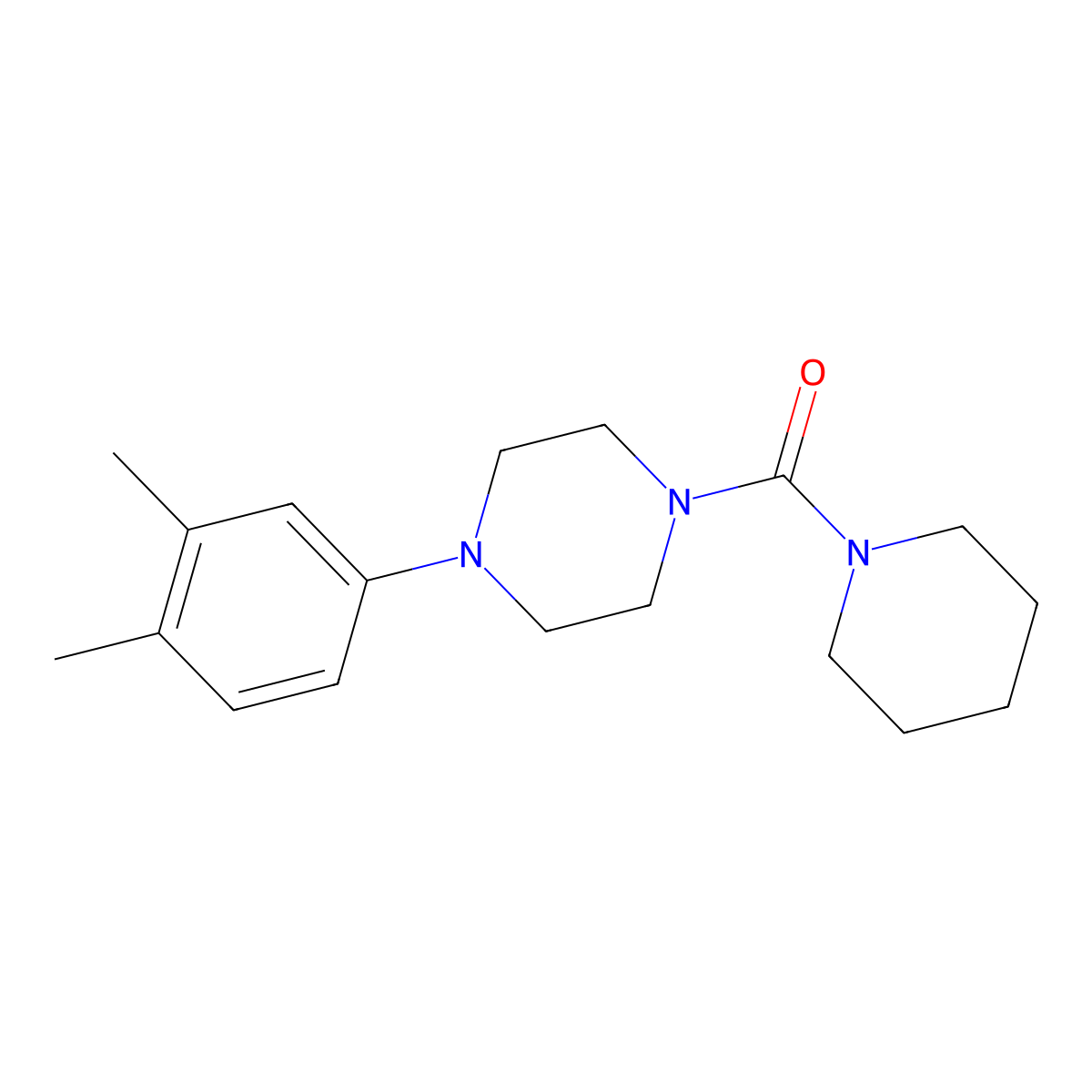 1-(3,4-Dimethylphenyl)-4-(piperidine-1-carbonyl)piperazine molecular structure, CAS 501104-34-3