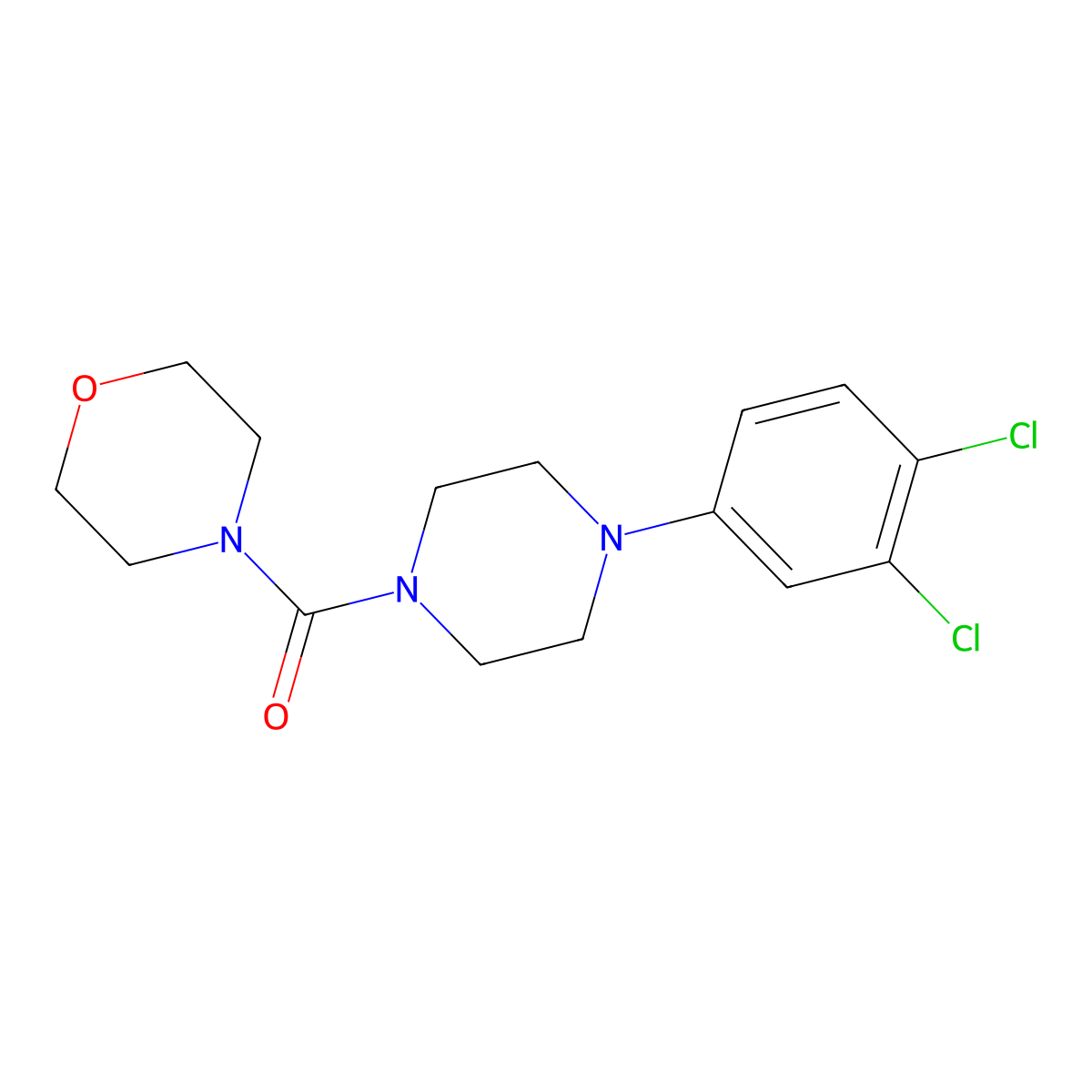 (4-(3,4-Dichlorophenyl)piperazin-1-yl)(morpholino)methanone molecular structure, CAS 501104-39-8