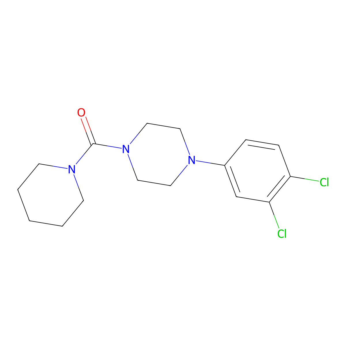 (4-(3,4-Dichlorophenyl)piperazin-1-yl)(piperidin-1-yl)methanone molecular structure, CAS 501104-40-1