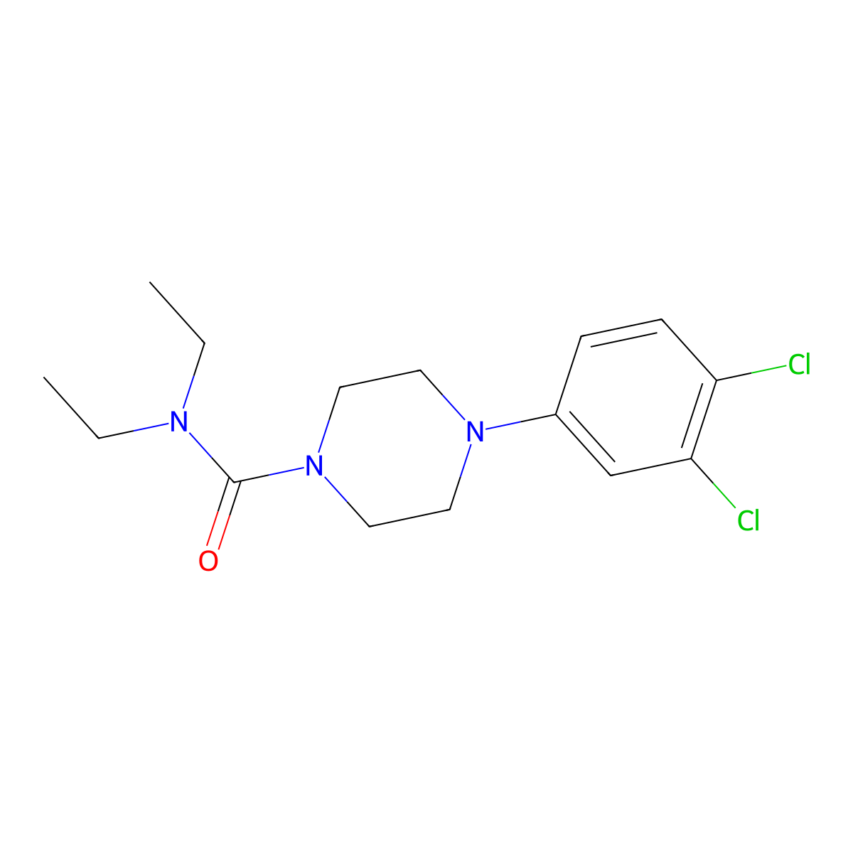 4-(3,4-dichlorophenyl)-N,N-diethylpiperazine-1-carboxamide molecular structure, CAS 501104-41-2