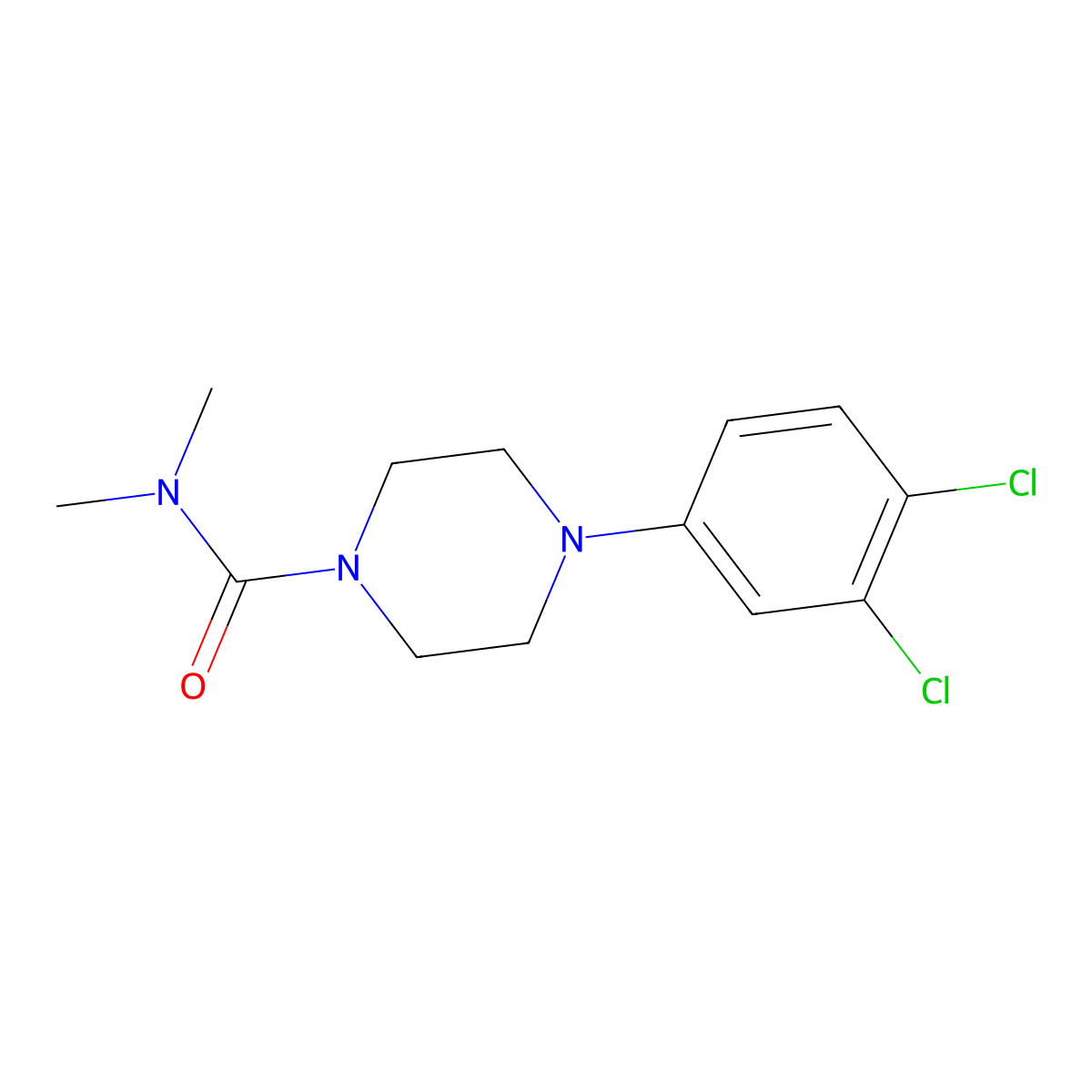 4-(3,4-dichlorophenyl)-N,N-dimethylpiperazine-1-carboxamide molecular structure, CAS 501104-42-3