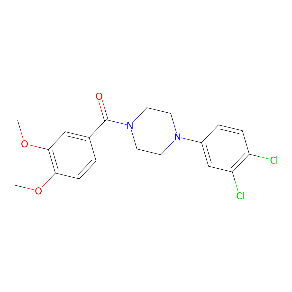 (4-(3,4-Dichlorophenyl)piperazin-1-yl)(3,4-dimethoxyphenyl)methanone molecular structure, CAS 501104-48-9