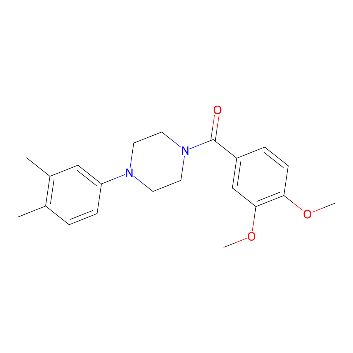 (3,4-Dimethoxyphenyl)[4-(3,4-dimethylphenyl)piperazin-1-yl]methanone molecular structure, CAS 501104-49-0
