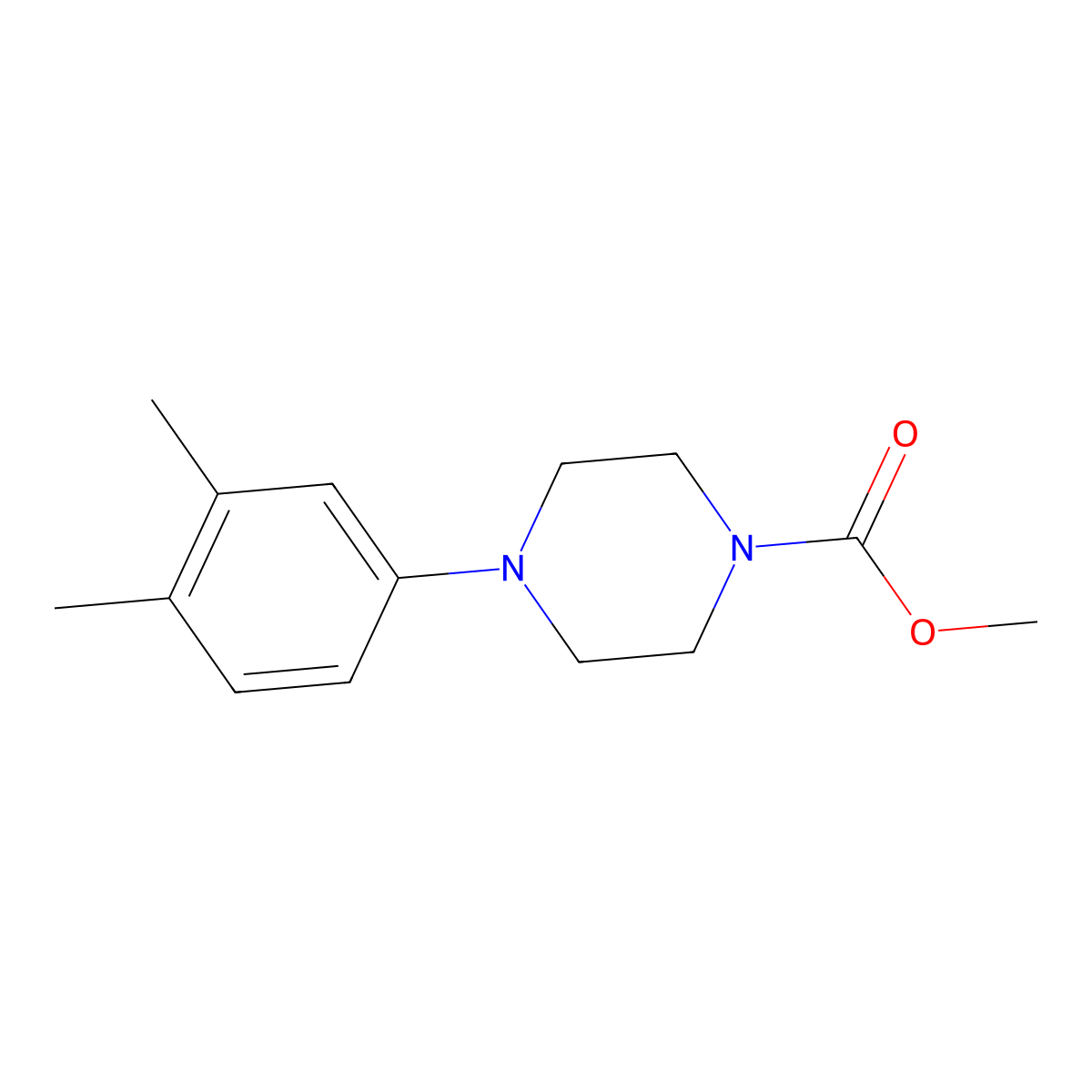 Methyl 4-(3,4-dimethylphenyl)piperazine-1-carboxylate molecular structure, CAS 501104-50-3