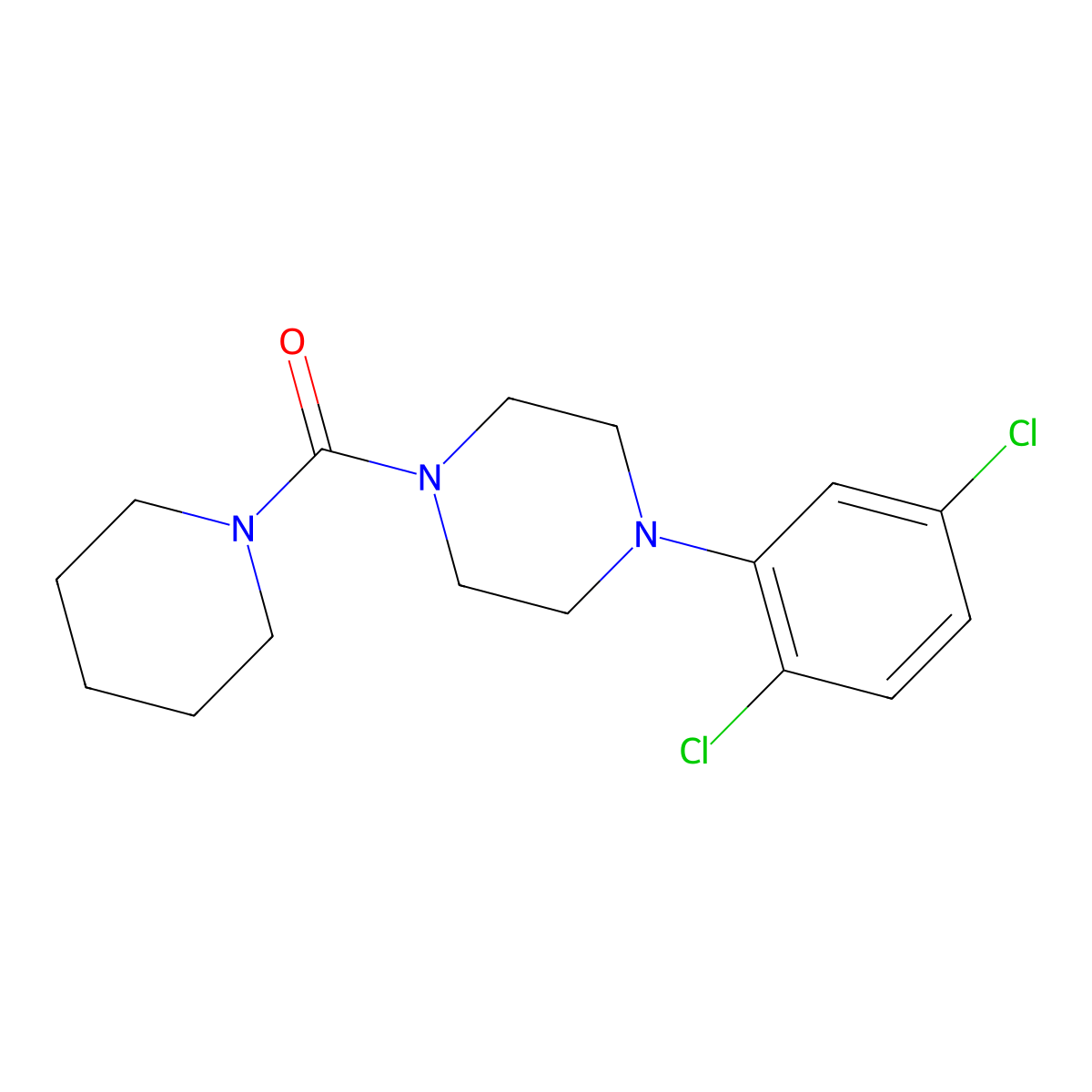 1-(2,5-Dichlorophenyl)-4-(piperidine-1-carbonyl)piperazine molecular structure, CAS 501104-57-0