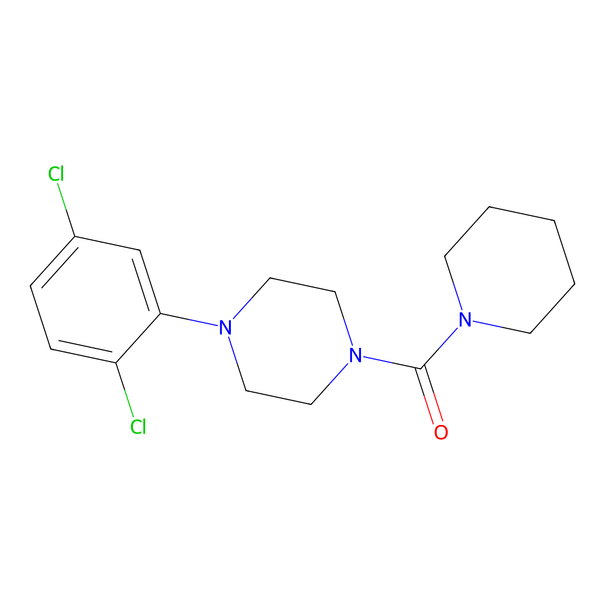 1-(2,5-Dichlorophenyl)-4-(piperidine-1-carbonyl)piperazine molecular structure, CAS 501104-57-0