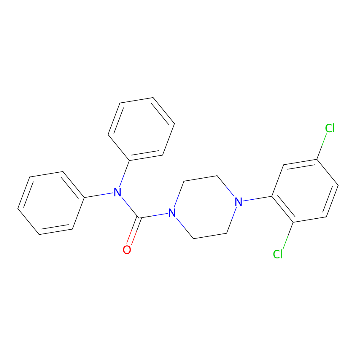 4-(2,5-dichlorophenyl)-N,N-diphenylpiperazine-1-carboxamide molecular structure, CAS 501104-58-1