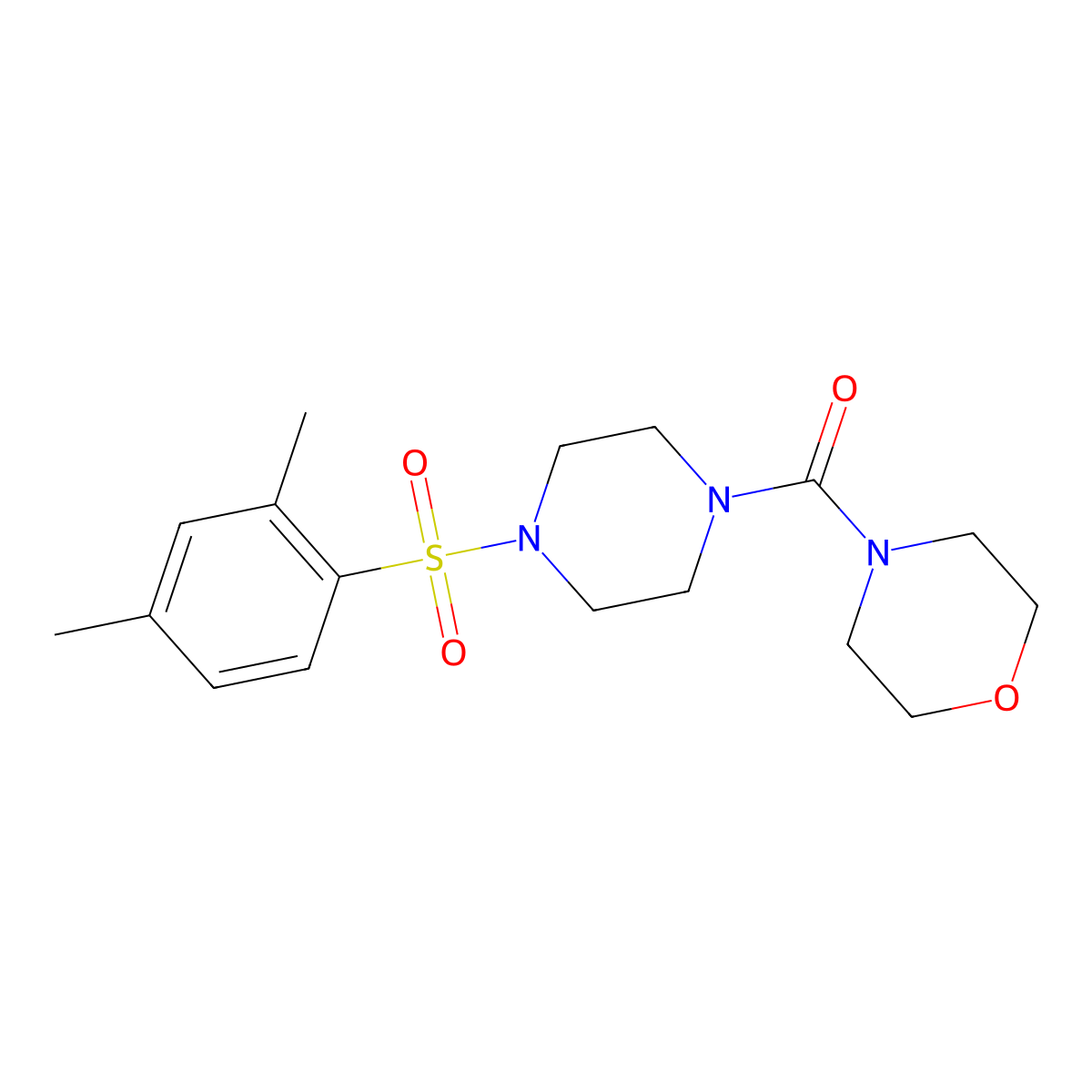 [4-(2,4-Dimethyl-benzenesulfonyl)-piperazin-1-yl]-morpholin-4-yl-methanone molecular structure, CAS 501104-61-6