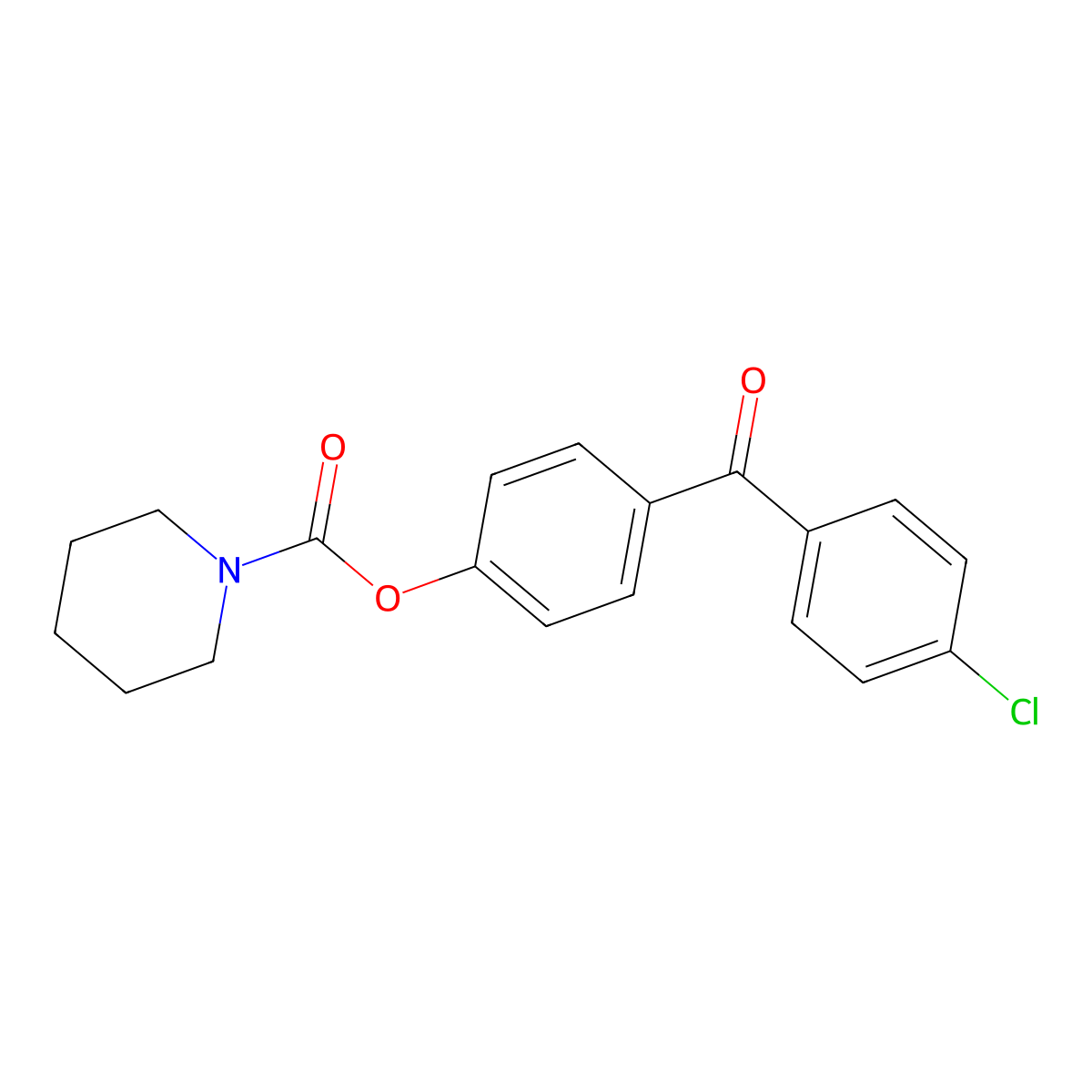 4-(4-Chlorobenzoyl)phenyl piperidine-1-carboxylate molecular structure, CAS 501104-69-4