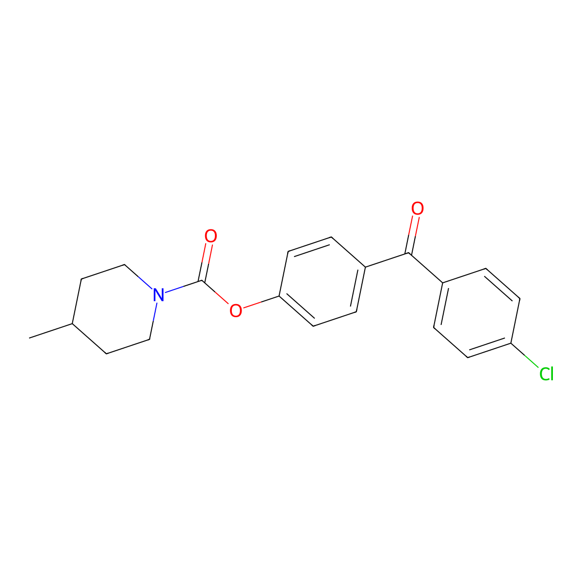 4-(4-Chlorobenzoyl)phenyl 4-methylpiperidine-1-carboxylate molecular structure, CAS 501104-70-7