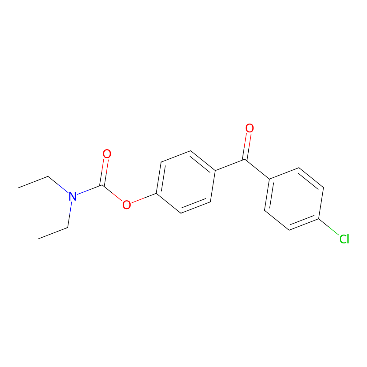 4-(4-chlorobenzoyl)phenyl N,N-diethylcarbamate molecular structure, CAS 501104-71-8
