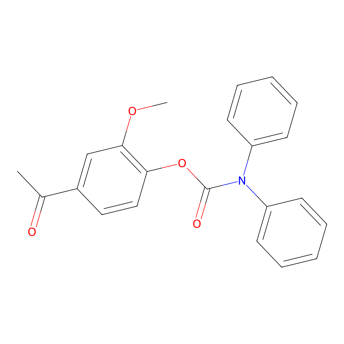 4-Acetyl-2-methoxyphenyl diphenylcarbamate molecular structure, CAS 501104-78-5