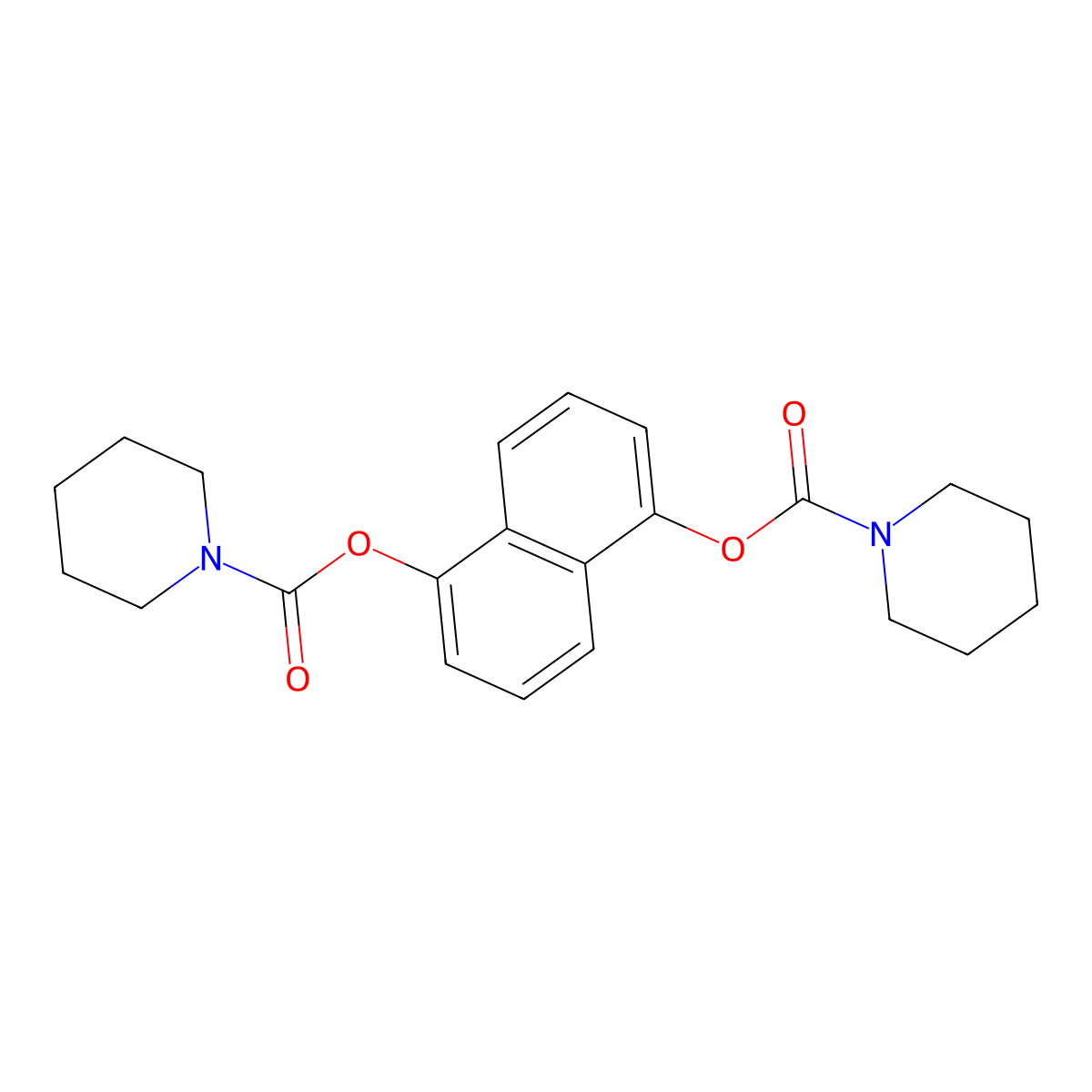 5-[(Piperidin-1-ylcarbonyl)oxy]-1-naphthyl piperidine-1-carboxylate molecular structure, CAS 501104-81-0