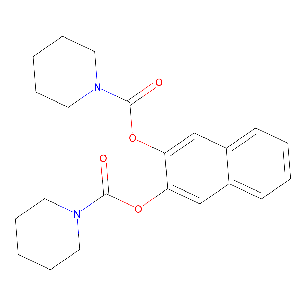 3-Piperidylcarbonyloxy-2-naphthyl piperidinecarboxylate molecular structure, CAS 501104-87-6