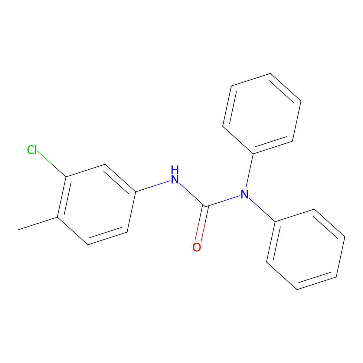 3-(3-Chloro-4-methylphenyl)-1,1-diphenylurea molecular structure, CAS 501105-03-9