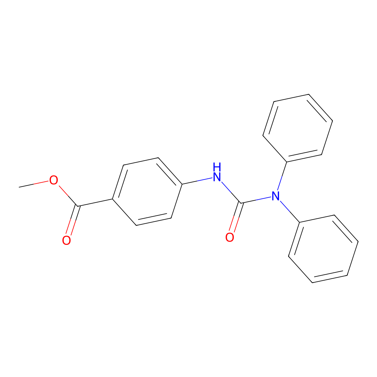 Methyl 4-(diphenylcarbamoylamino)benzoate molecular structure, CAS 501105-07-3