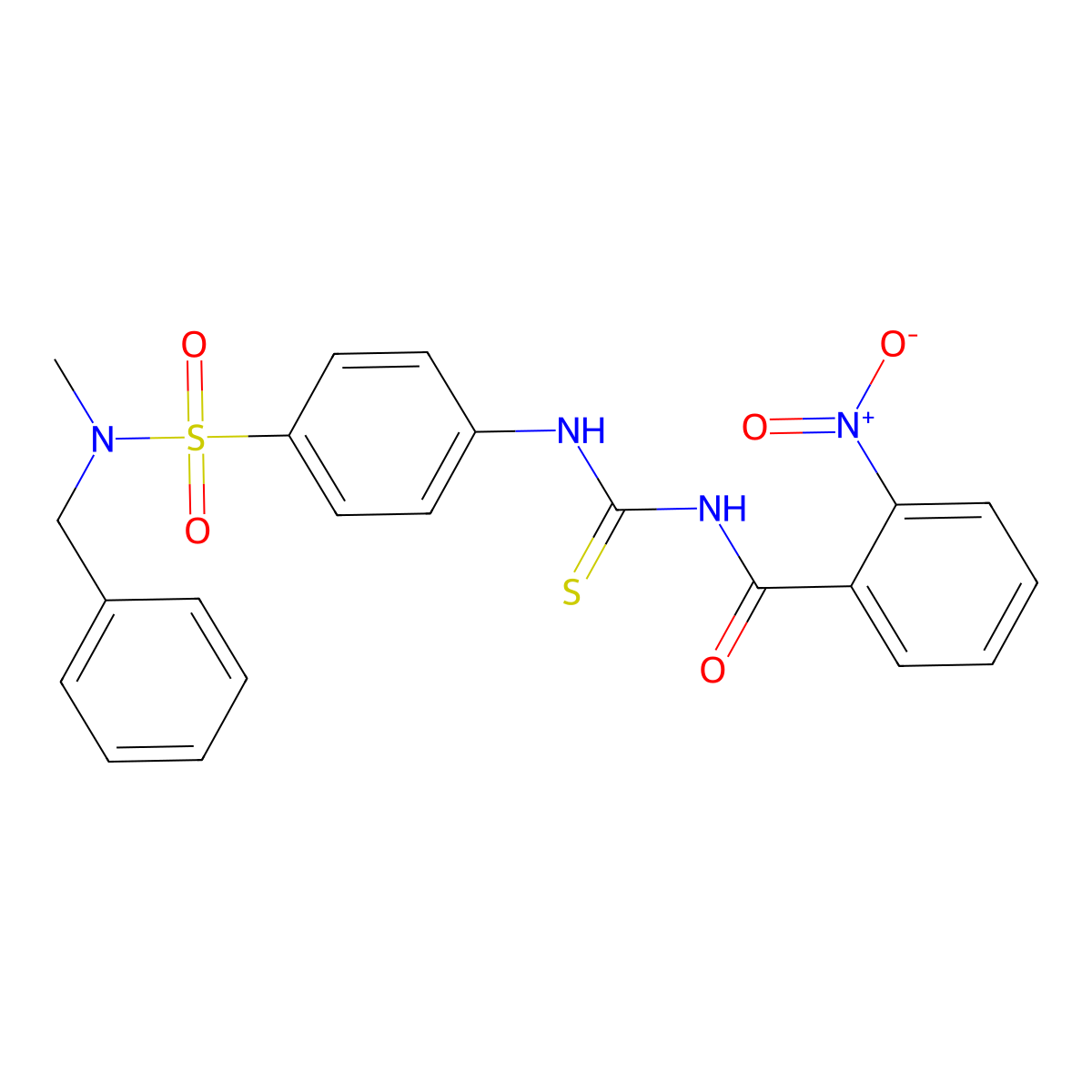 N-[[4-[benzyl(methyl)sulfamoyl]phenyl]carbamothioyl]-2-nitrobenzamide molecular structure, CAS 501105-16-4