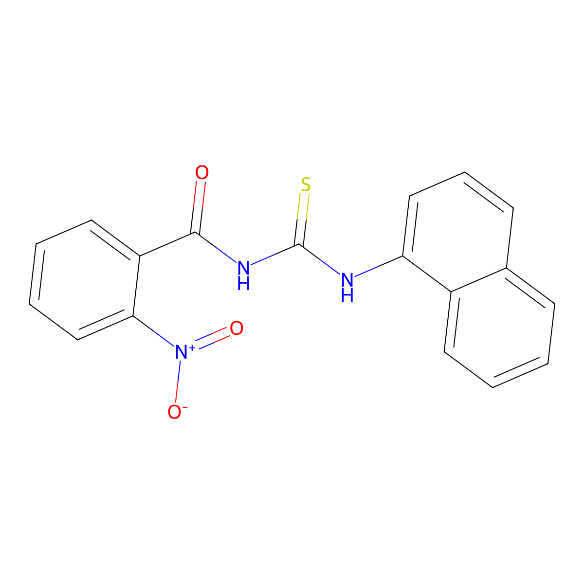 N-(naphthalen-1-ylcarbamothioyl)-2-nitrobenzamide molecular structure, CAS 501105-25-5