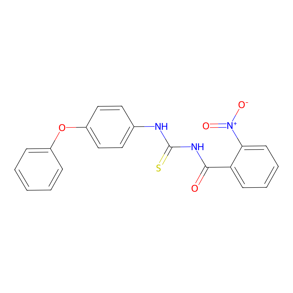 2-nitro-N-[(4-phenoxyphenyl)carbamothioyl]benzamide molecular structure, CAS 501105-27-7