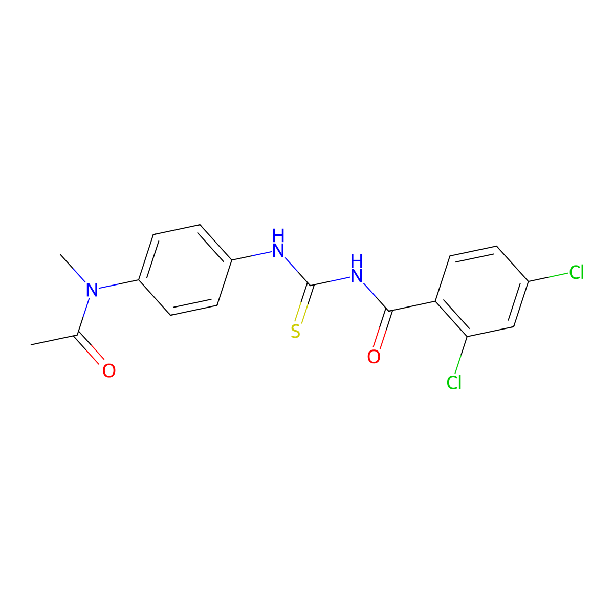N-[[4-[acetyl(methyl)amino]phenyl]carbamothioyl]-2,4-dichlorobenzamide molecular structure, CAS 501105-29-9