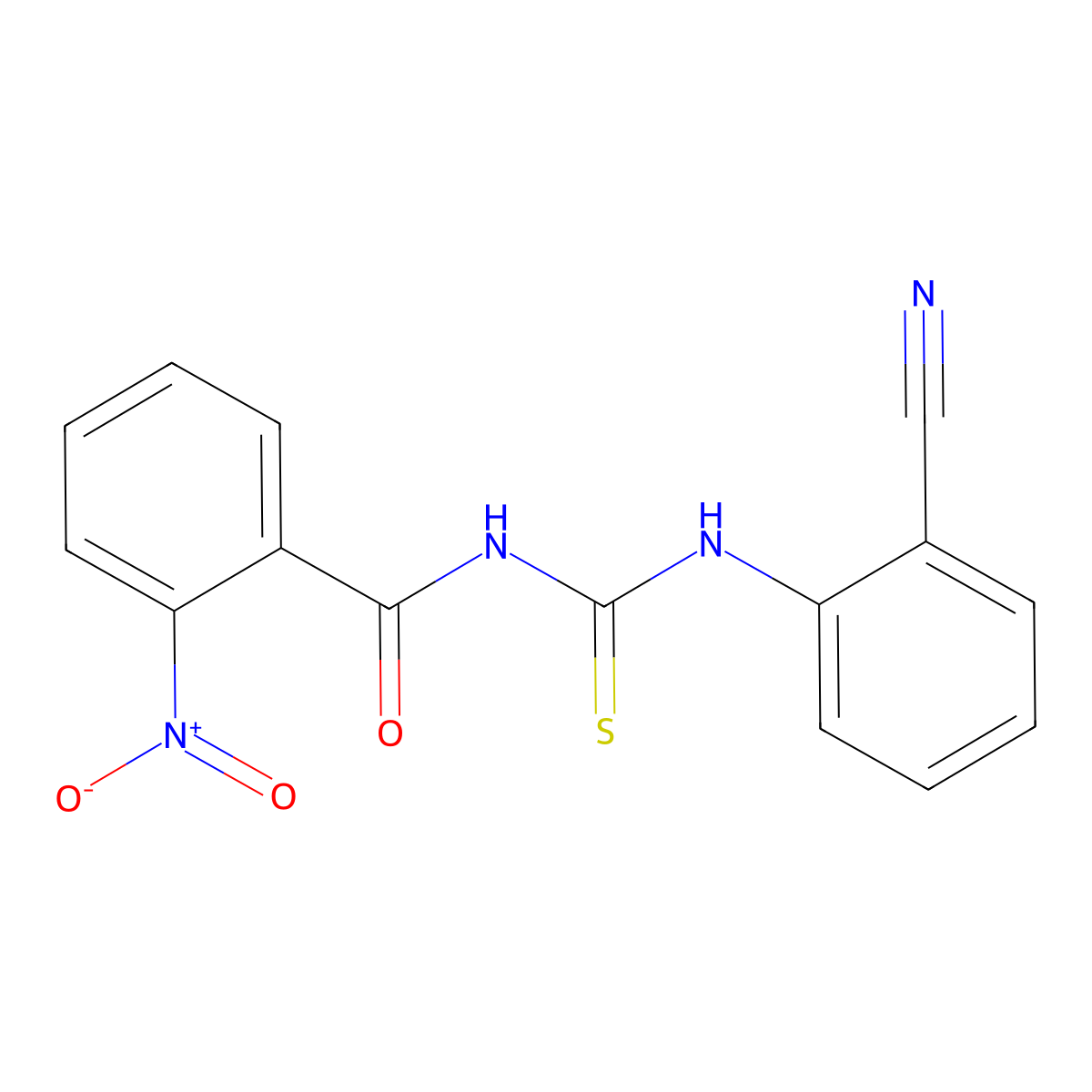 N-[(2-cyanophenyl)carbamothioyl]-2-nitrobenzamide molecular structure, CAS 501105-34-6