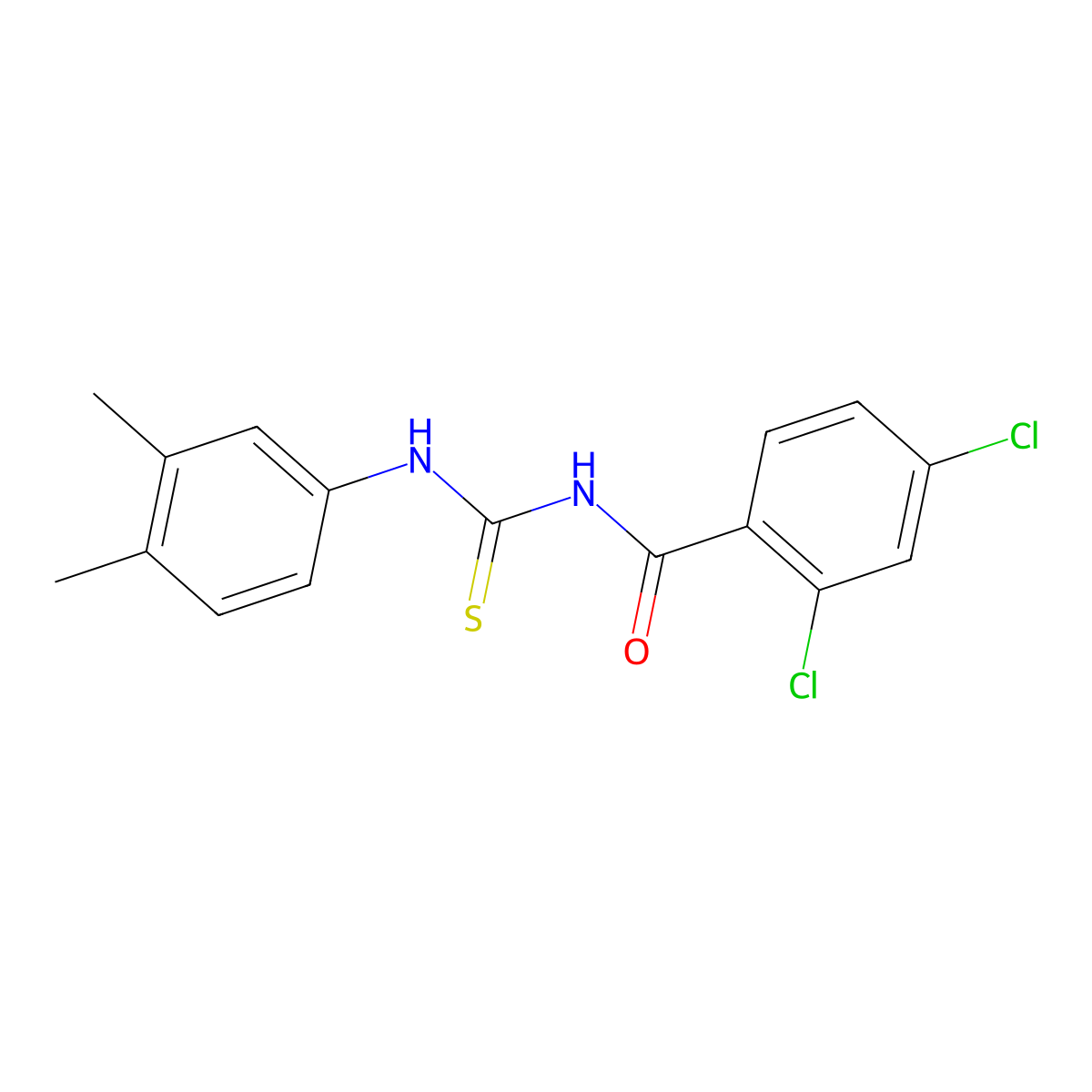 2,4-dichloro-N-[(3,4-dimethylphenyl)carbamothioyl]benzamide molecular structure, CAS 501105-35-7