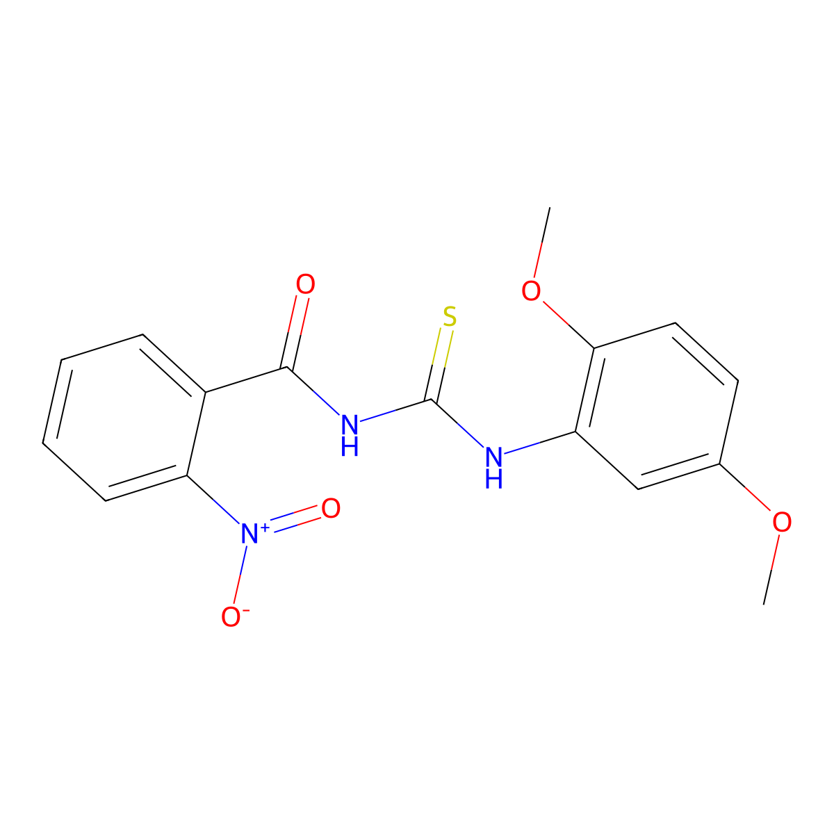 N-[(2,5-dimethoxyphenyl)carbamothioyl]-2-nitrobenzamide molecular structure, CAS 501105-38-0
