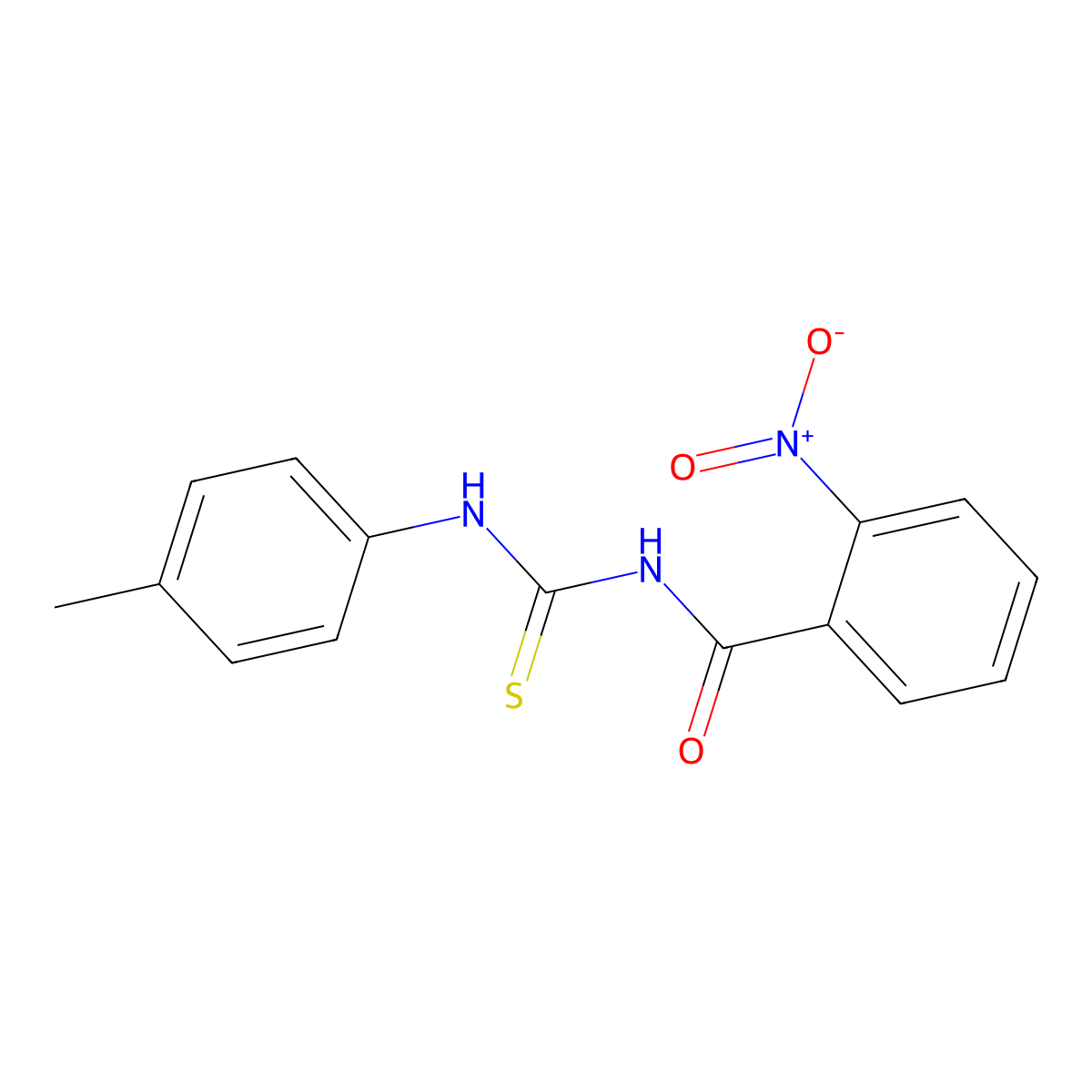 N-[(4-methylphenyl)carbamothioyl]-2-nitrobenzamide molecular structure, CAS 501105-47-1