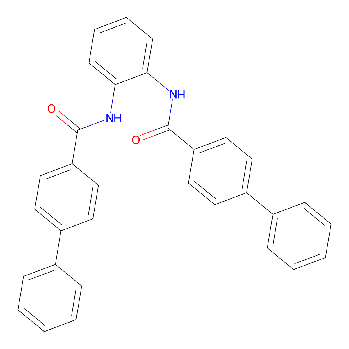 4-phenyl-N-[2-[(4-phenylbenzoyl)amino]phenyl]benzamide molecular structure, CAS 501105-52-8
