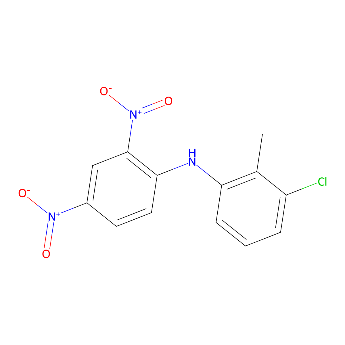 3-chloro-N-(2,4-dinitrophenyl)-2-methylaniline molecular structure, CAS 501105-59-5