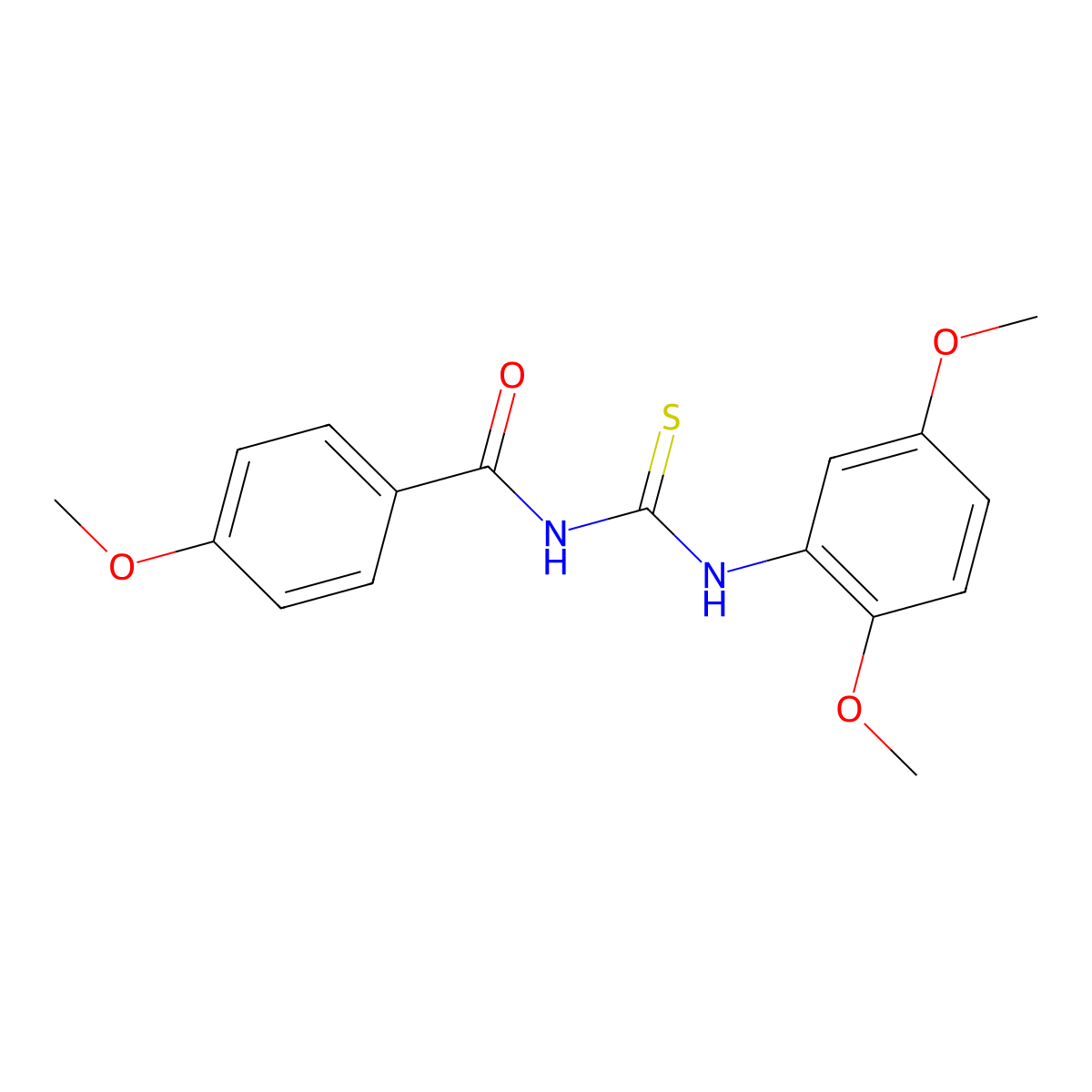 N-(2,5-dimethoxyphenyl)-N'-(4-methoxybenzoyl)thiourea molecular structure, CAS 501105-67-5