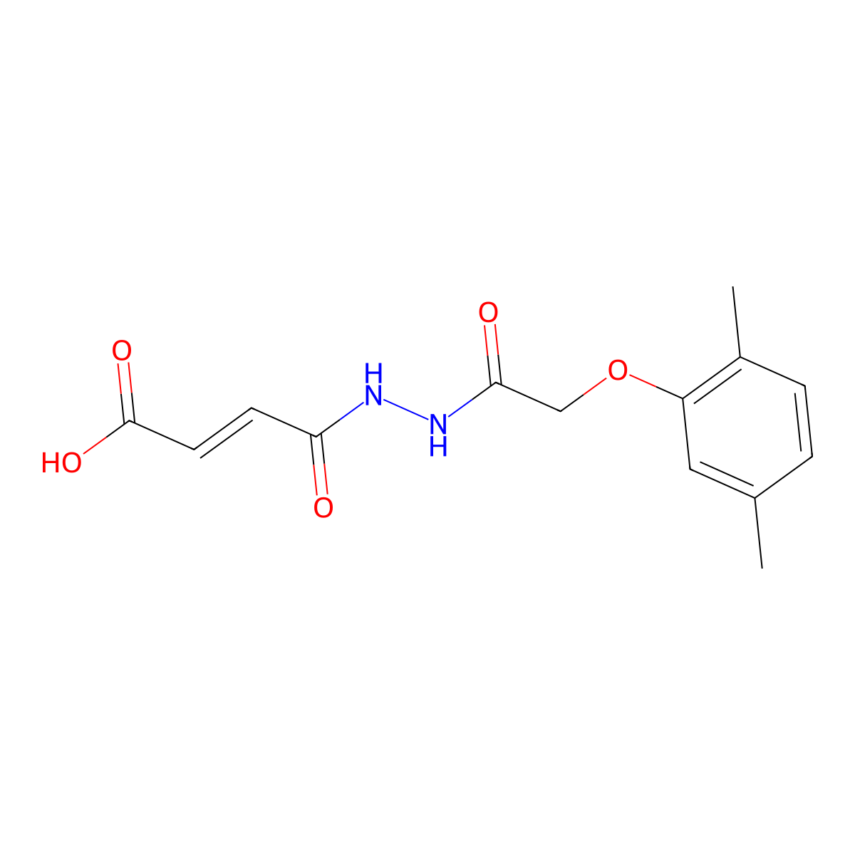 (E)-4-{2-[2-(2,5-Dimethylphenoxy)acetyl]hydrazino}-4-oxo-2-butenoic acid molecular structure, CAS 501106-50-9