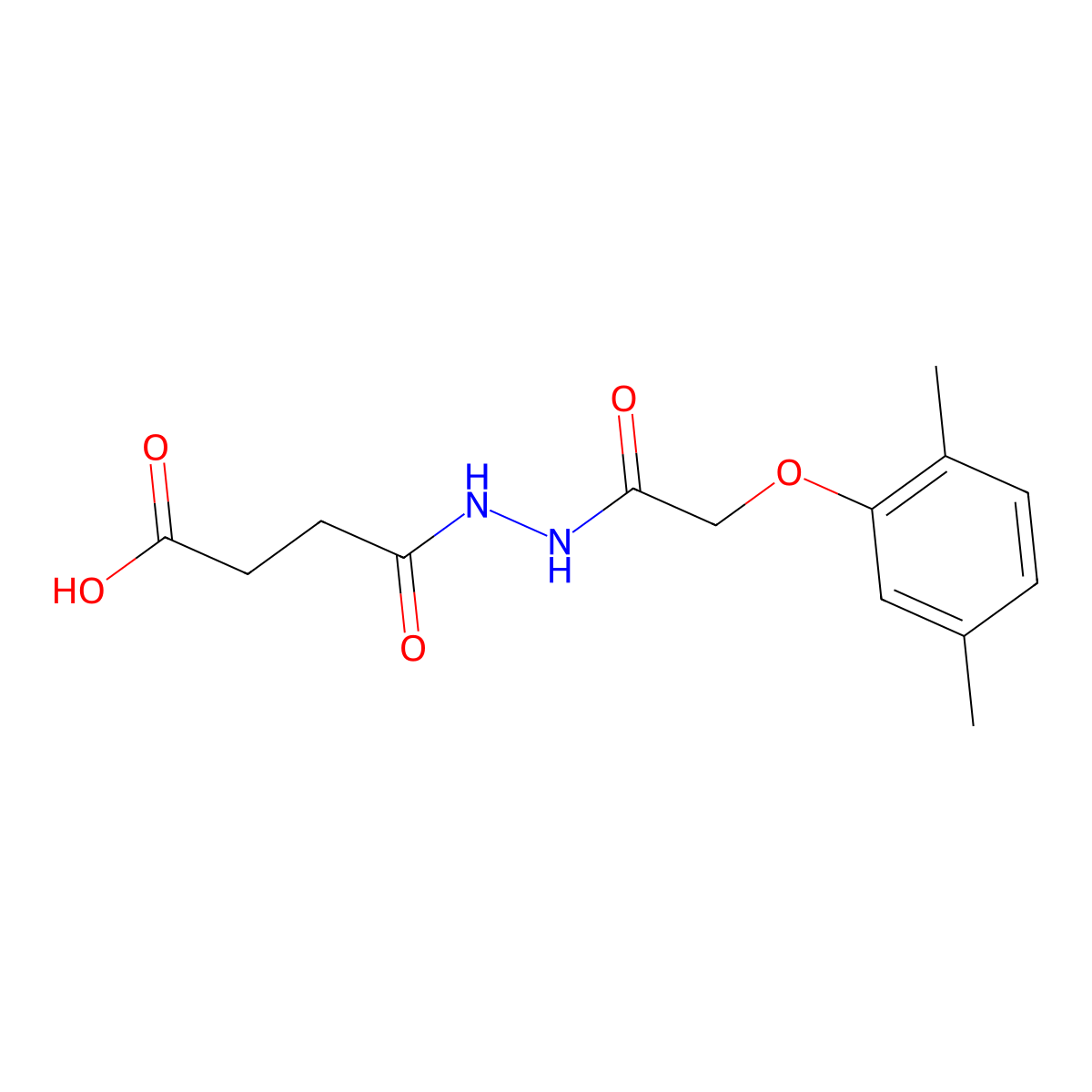 4-{2-[(2,5-Dimethylphenoxy)acetyl]hydrazino}-4-oxobutanoic acid molecular structure, CAS 501106-51-0