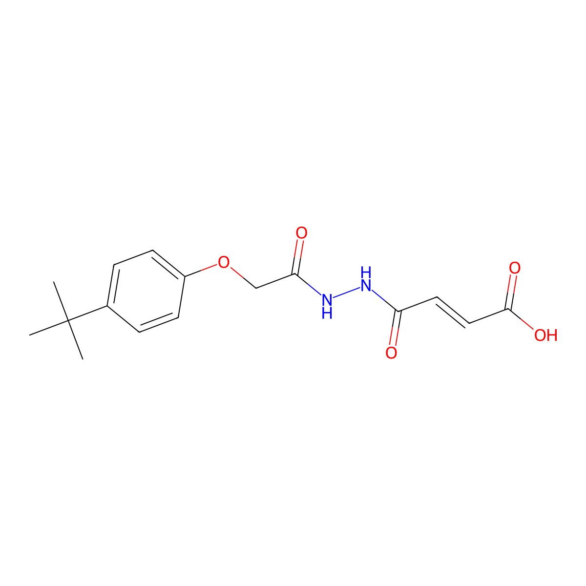 (E)-4-(2-{2-[4-(tert-Butyl)phenoxy]acetyl}hydrazino)-4-oxo-2-butenoic acid molecular structure, CAS 501106-52-1