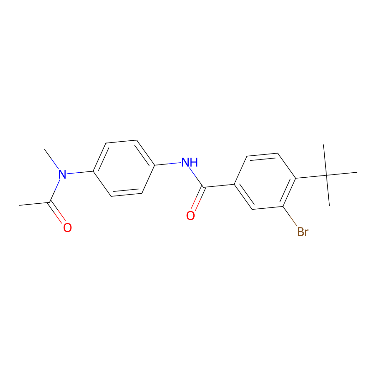 N-{4-[acetyl(methyl)amino]phenyl}-3-bromo-4-tert-butylbenzamide molecular structure, CAS 501107-26-2