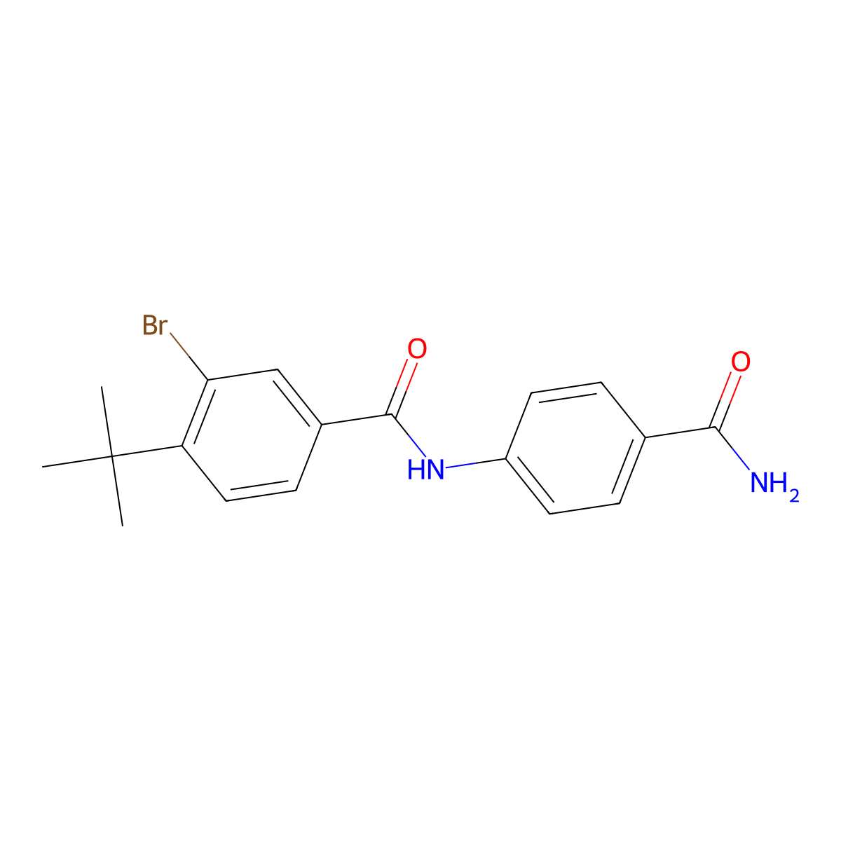 3-bromo-4-tert-butyl-N-(4-carbamoylphenyl)benzamide molecular structure, CAS 501107-28-4