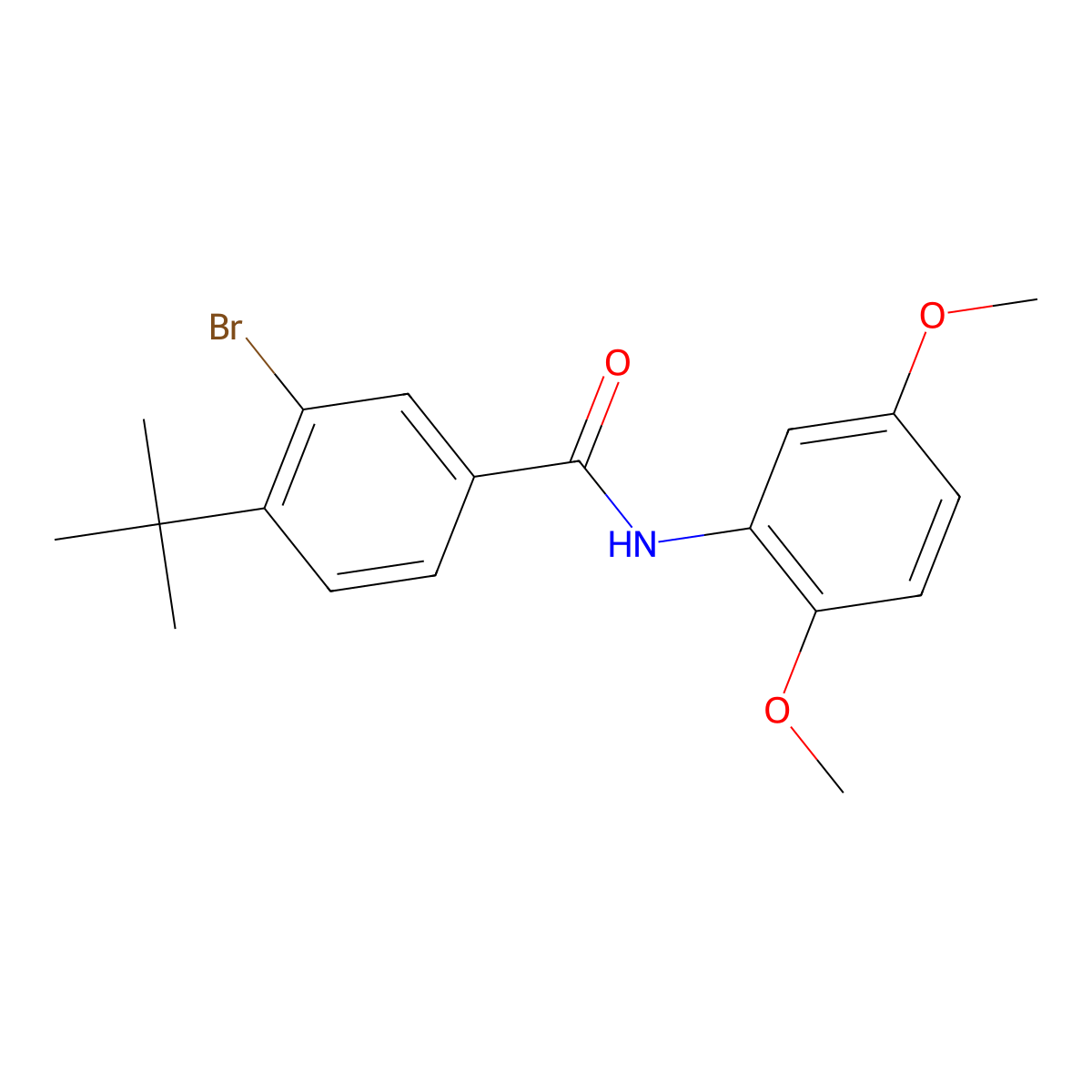 3-bromo-4-tert-butyl-N-(2,5-dimethoxyphenyl)benzamide molecular structure, CAS 501107-47-7