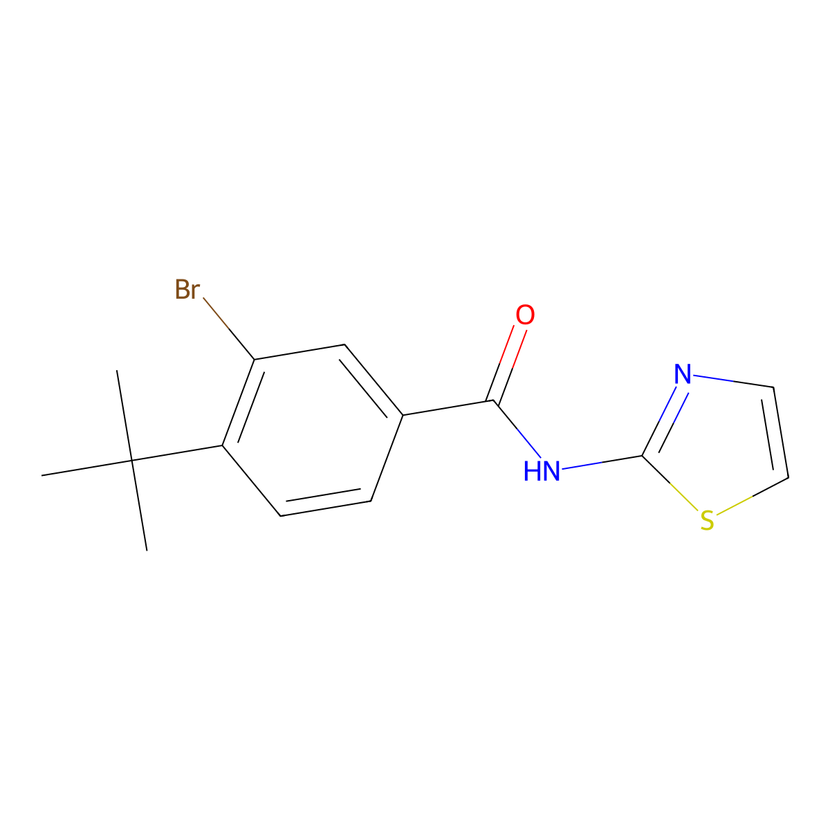 3-bromo-4-tert-butyl-N-(1,3-thiazol-2-yl)benzamide molecular structure, CAS 501107-49-9