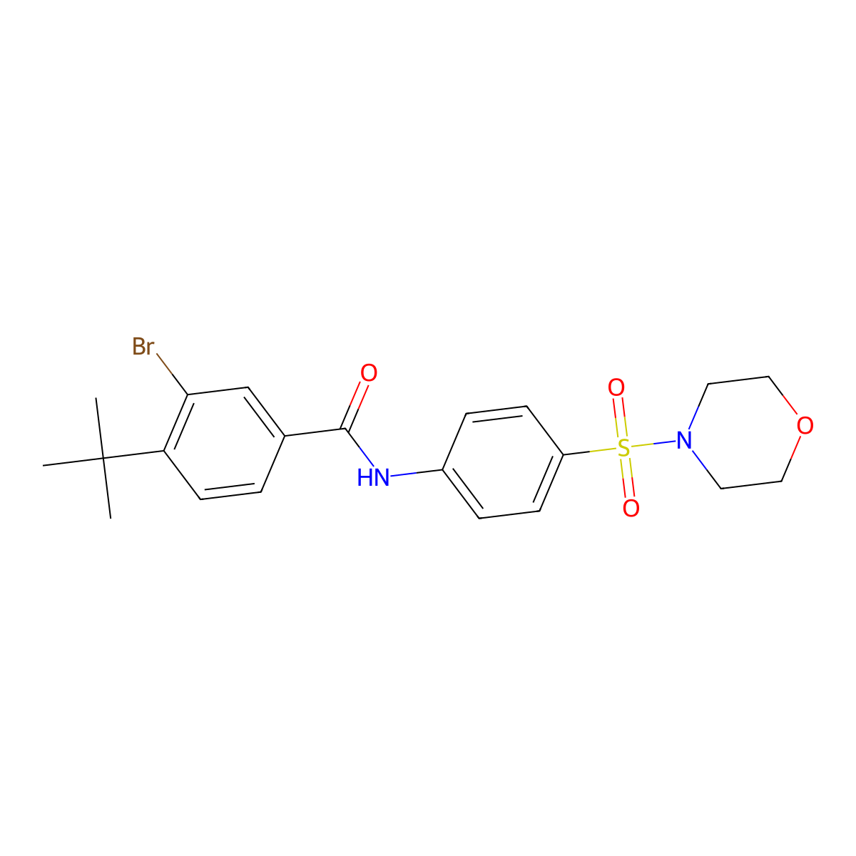 3-bromo-4-tert-butyl-N-[4-(4-morpholinylsulfonyl)phenyl]benzamide molecular structure, CAS 501107-61-5