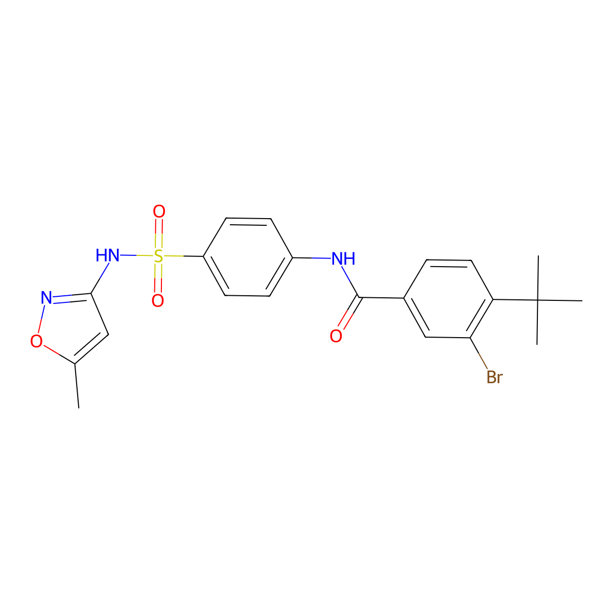 3-bromo-4-tert-butyl-N-{4-[(5-methyl-1,2-oxazol-3-yl)sulfamoyl]phenyl}benzamide molecular structure, CAS 501107-63-7